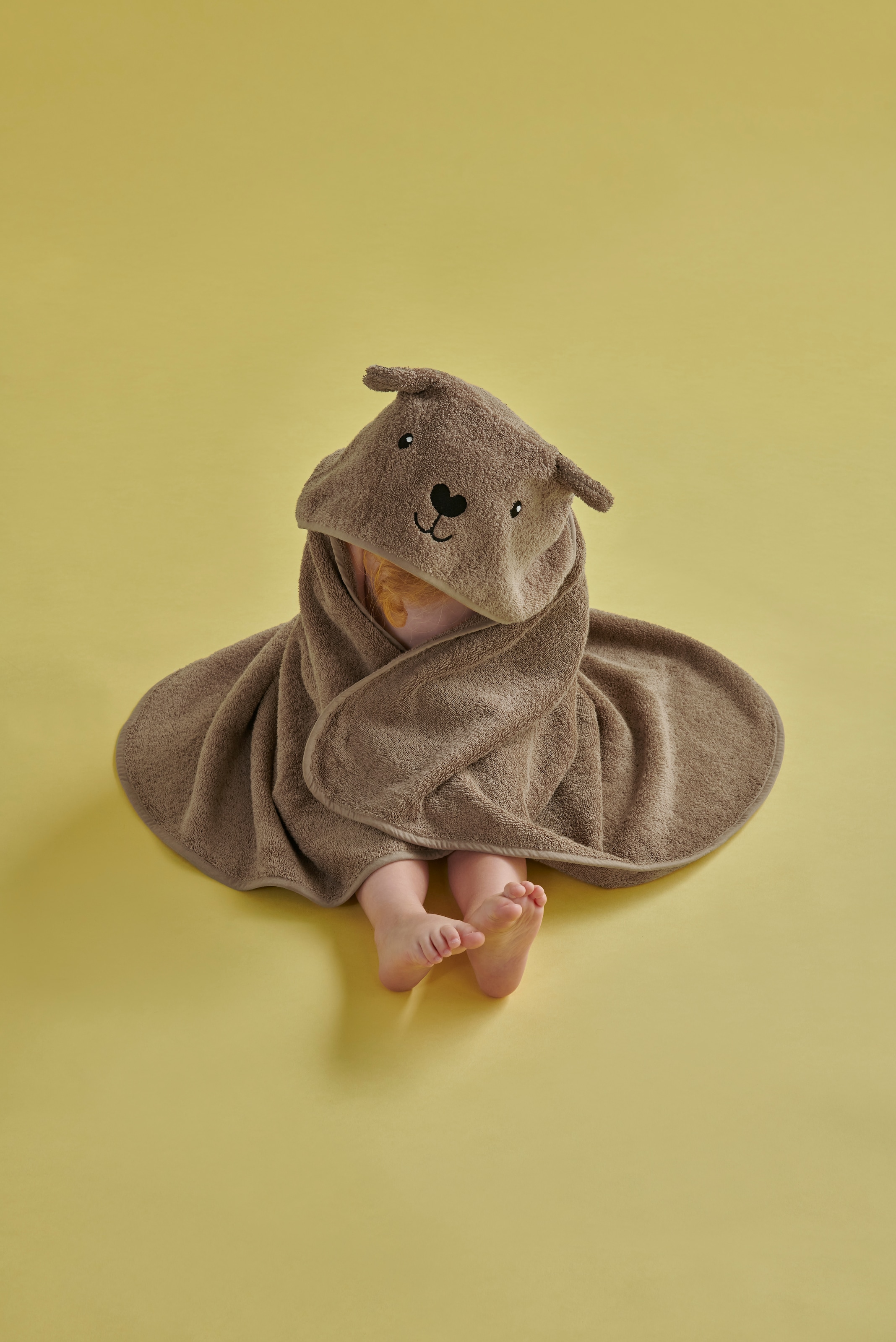 Christy Set de serviettes »Christy Baby Bär« Ensemble 2 cuis Frottee en feutre 1 serviette à capuche (95x90 cm) et 1 gant de toilette (23x15 cm)