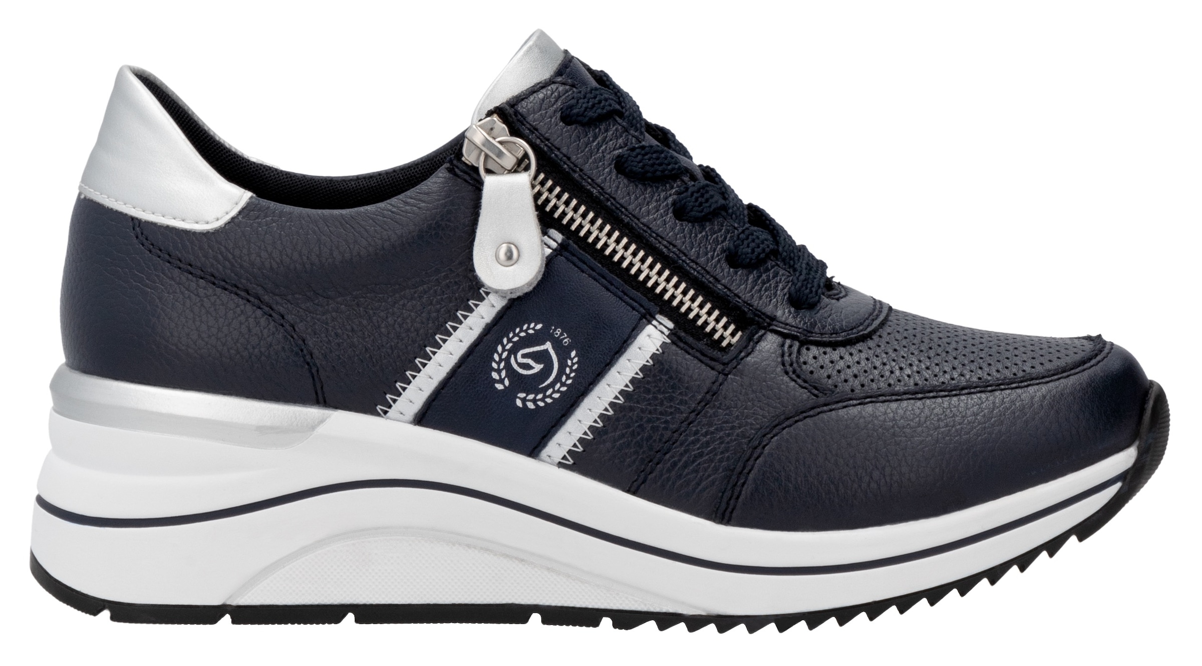 Remonte Keilsneaker  , Freizeitschuh, Halbschuh, Schnürschuh mit Metallic-Kontrastbesätzen