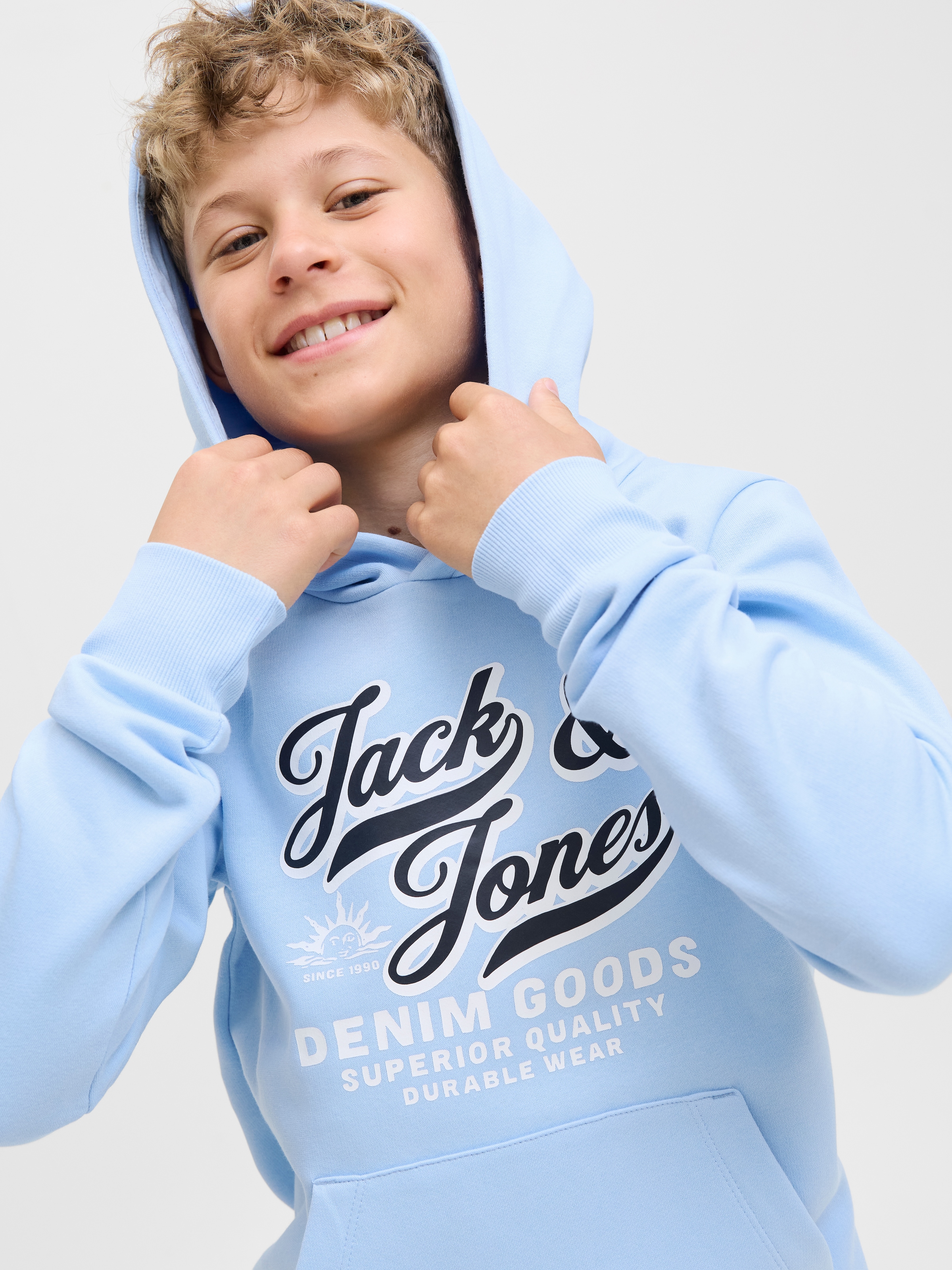 Jack & Jones Junior Kapuzensweatshirt »JJELOGO SWEAT HOOD 2 COL AW25 NOOS JNR«
