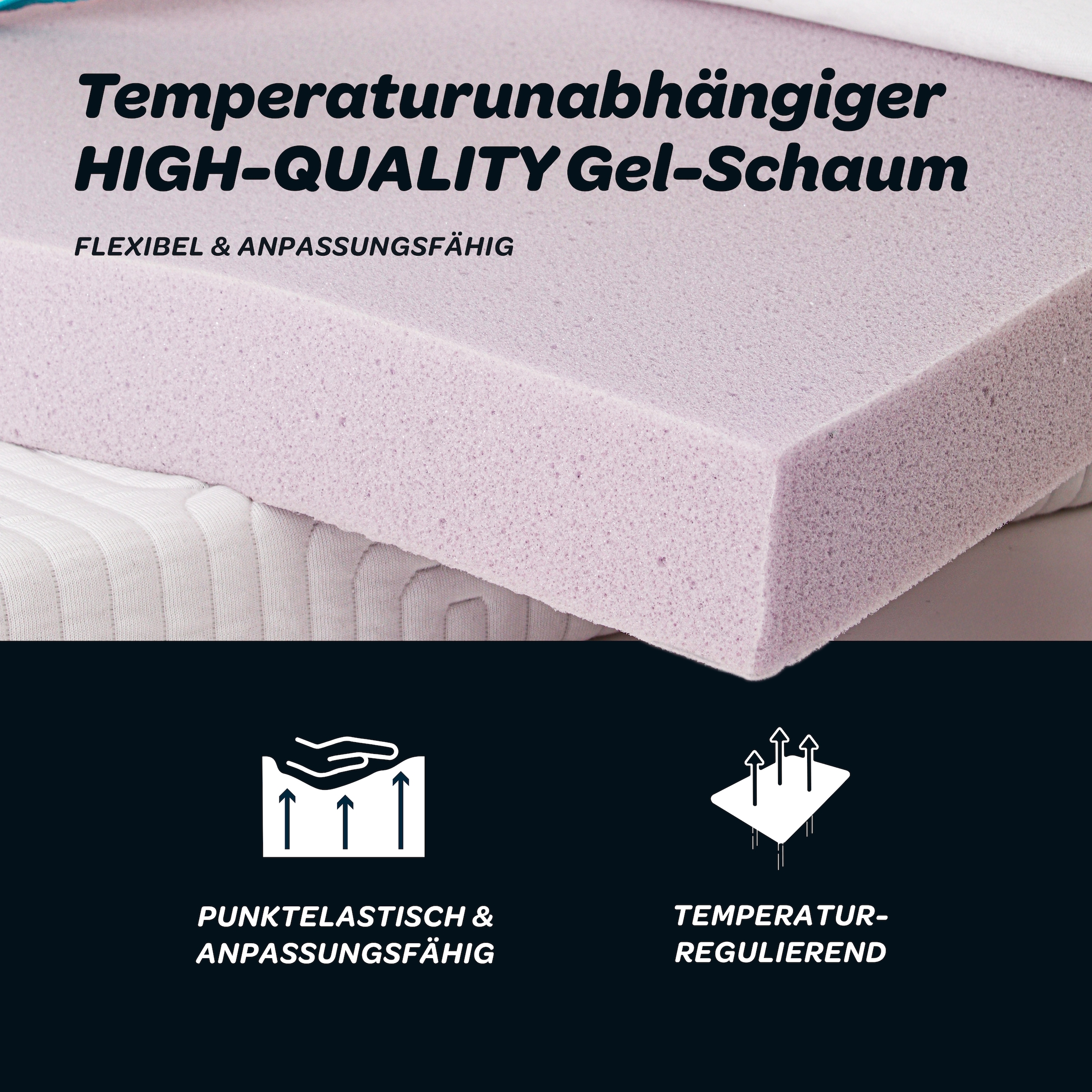 Dunlopillo Topper »Balance, Gelschaumtopper 90x200 & 140x200 cm und weitere Grössen« punktgenaue Körperanpassung, unterstützt ergonomische Liegeposition