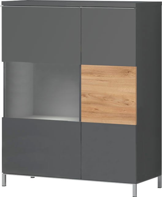 GOODproduct Vitrine »Onyx« (B/H/T): 93,2/116,3/14cm,  mit Soft-Close-Funktion