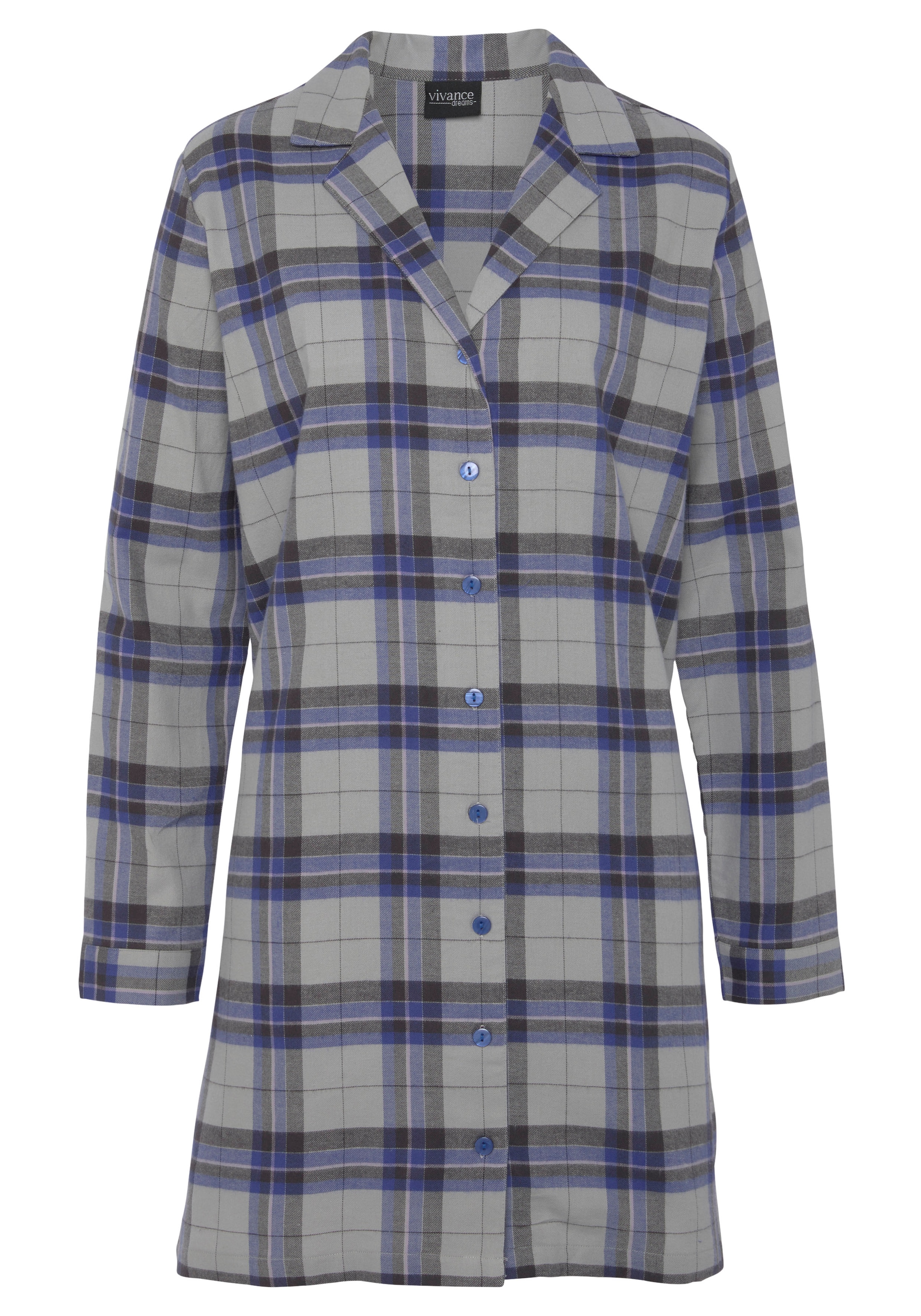 Vivance Dreams Chemise de nuit 1-teilig,  Sans poches aus kuschelig weichem Flanell