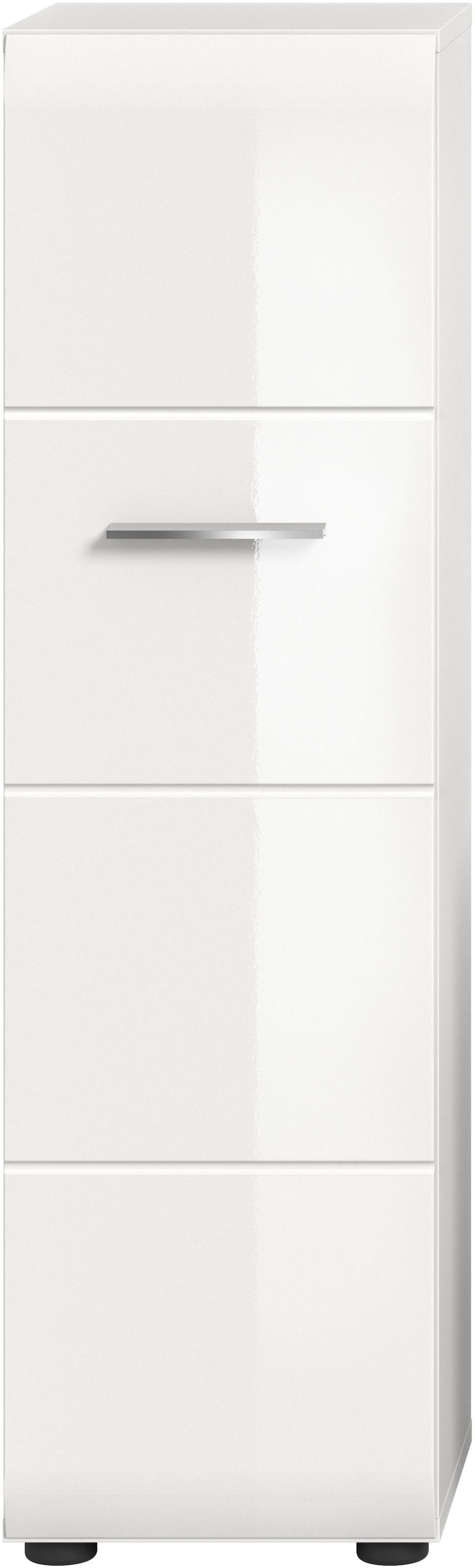 welltime Armoire de rangement 1 cuis tlg. Florenz, Stauraumschrank, Weiss Hochglanz, 30 cm breit, 4 Fächer