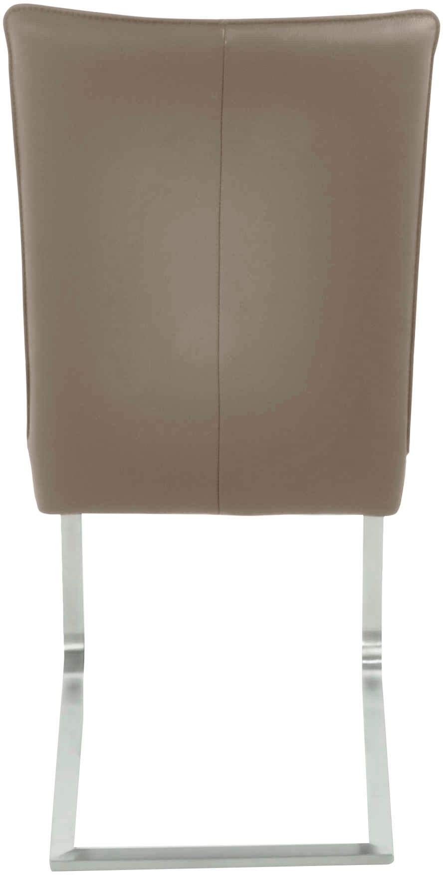 K+W Komfort & Wohnen Chaise cantilever »Santos III« () avec couture sellier, structure en acier inoxydable, confort d'assise haut de gamme