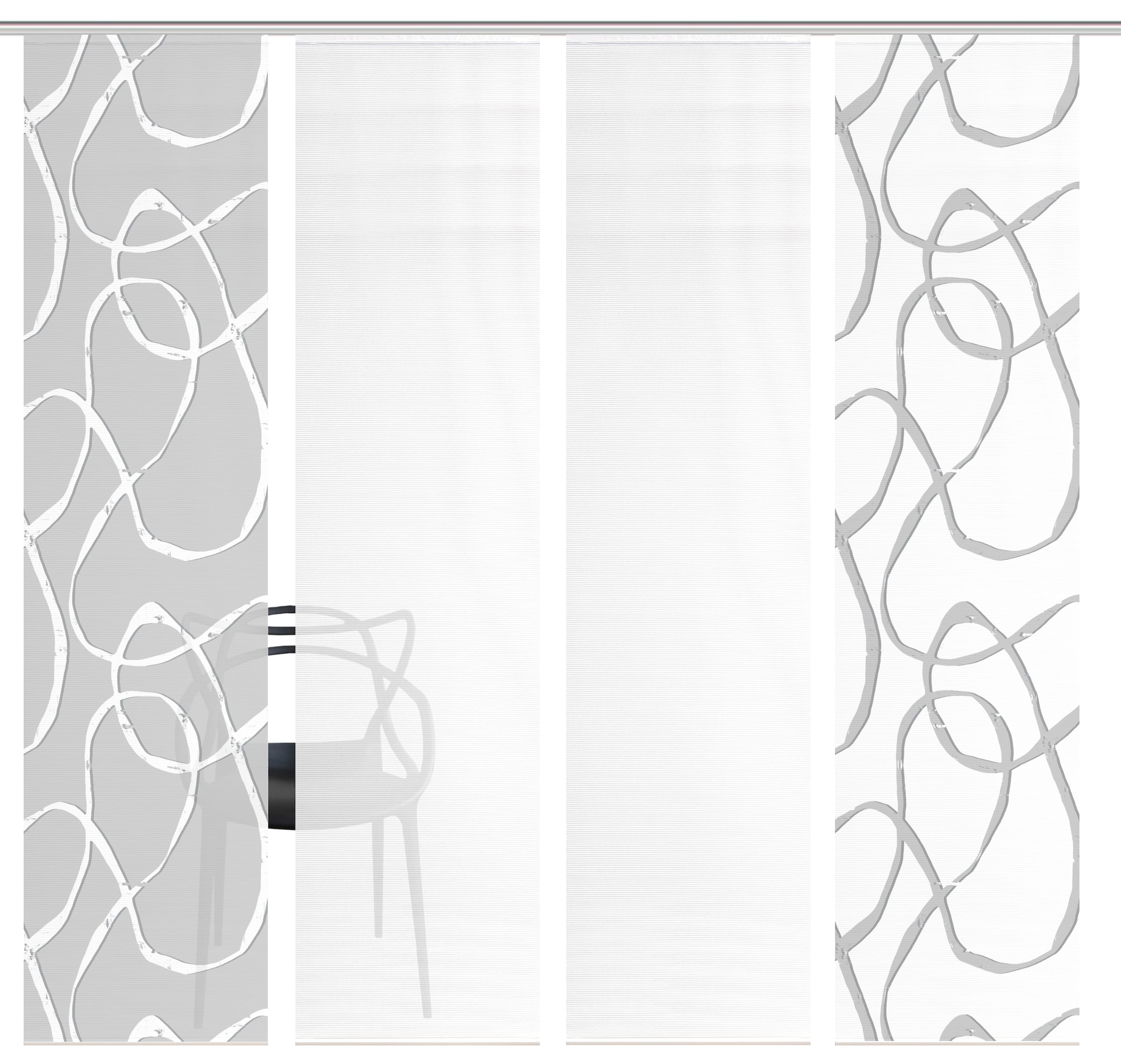 Vision S Rideau coulissant »OPHELIA KOMBI« Support de panneau 4 cuis tlg. rideau coulissant, aspect bambou, impression numérique, SET