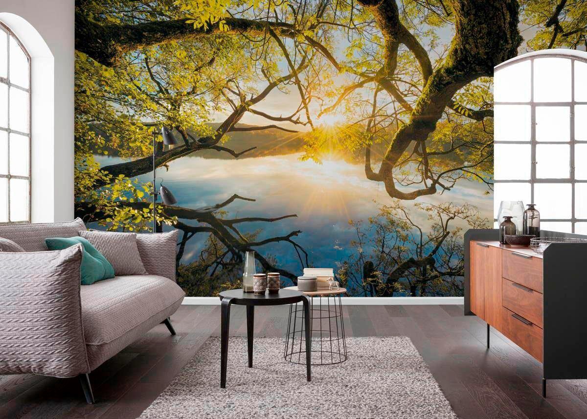 Komar Papier peint intissé »Digitaldruck Vlies -  Golden Embrace - Grösse 400 x 250 cm« imprimé Wohnzimmer, Schlafzimmer