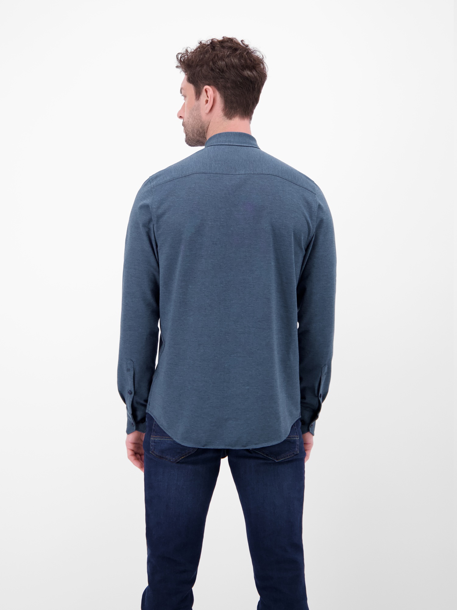LERROS Chemise à manches longues »Jerseyhemd mit 2-Knopf-Manschette und Kentkragen«