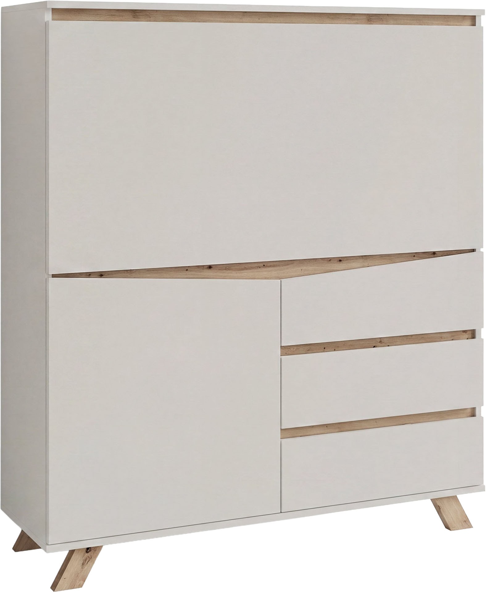GOODproduct Sekretär »Vaux« 1 Stk. tlg. Kaschmir / Artisan Eiche (Eiche-Optik), Klapptür, Stauraum, B: 120 cm