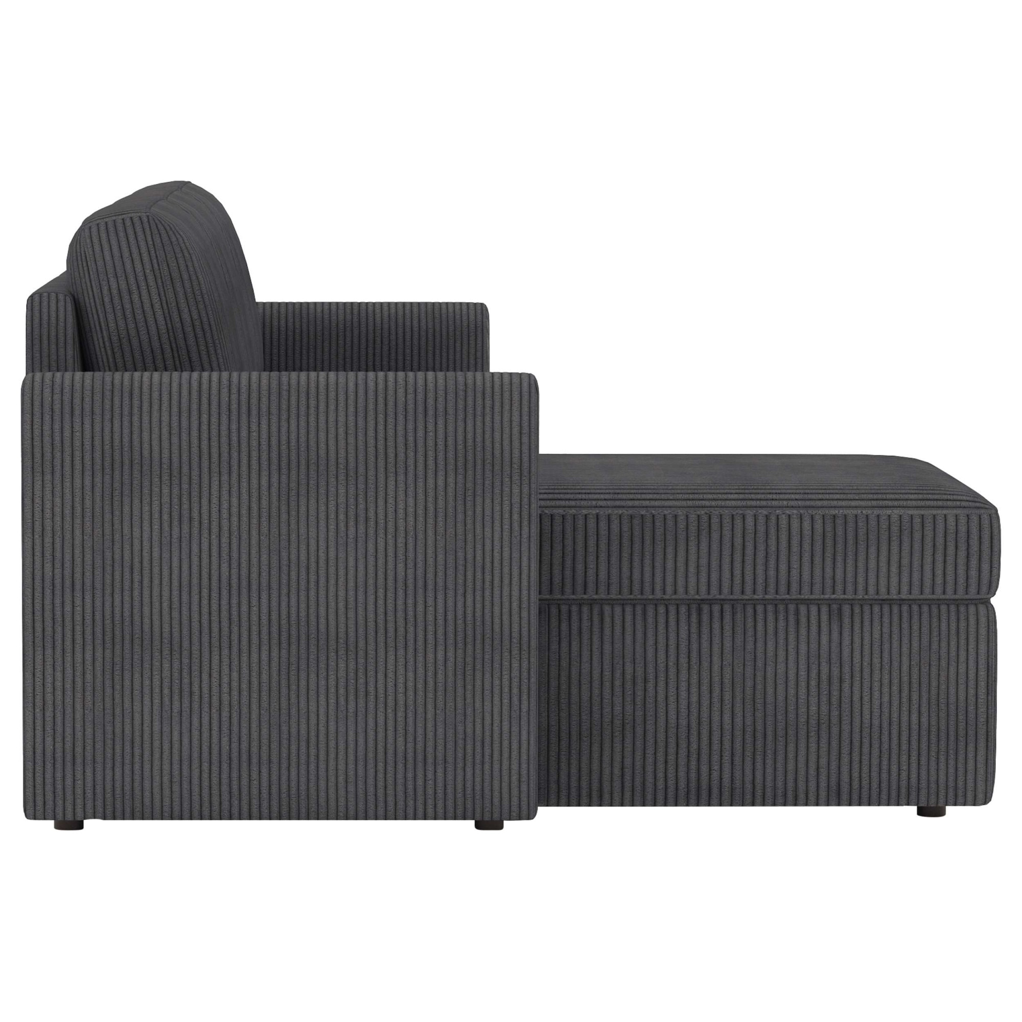 Dorel Home Canapé d'angle »NORDHUS, L-Form, 200 cm, Recamiere rechts/links montierbar« avec rangement, revêtement en velours côtelé doux