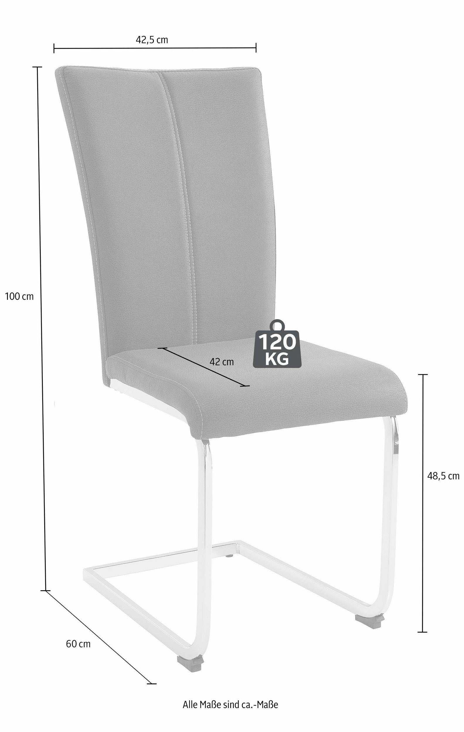 Home affaire Chaise cantilever »Nils« (Ensemble) 2 cuisStuhl belastbar bis 120 Kg, Gestell Metall im Chrom-Look oder Schwarz