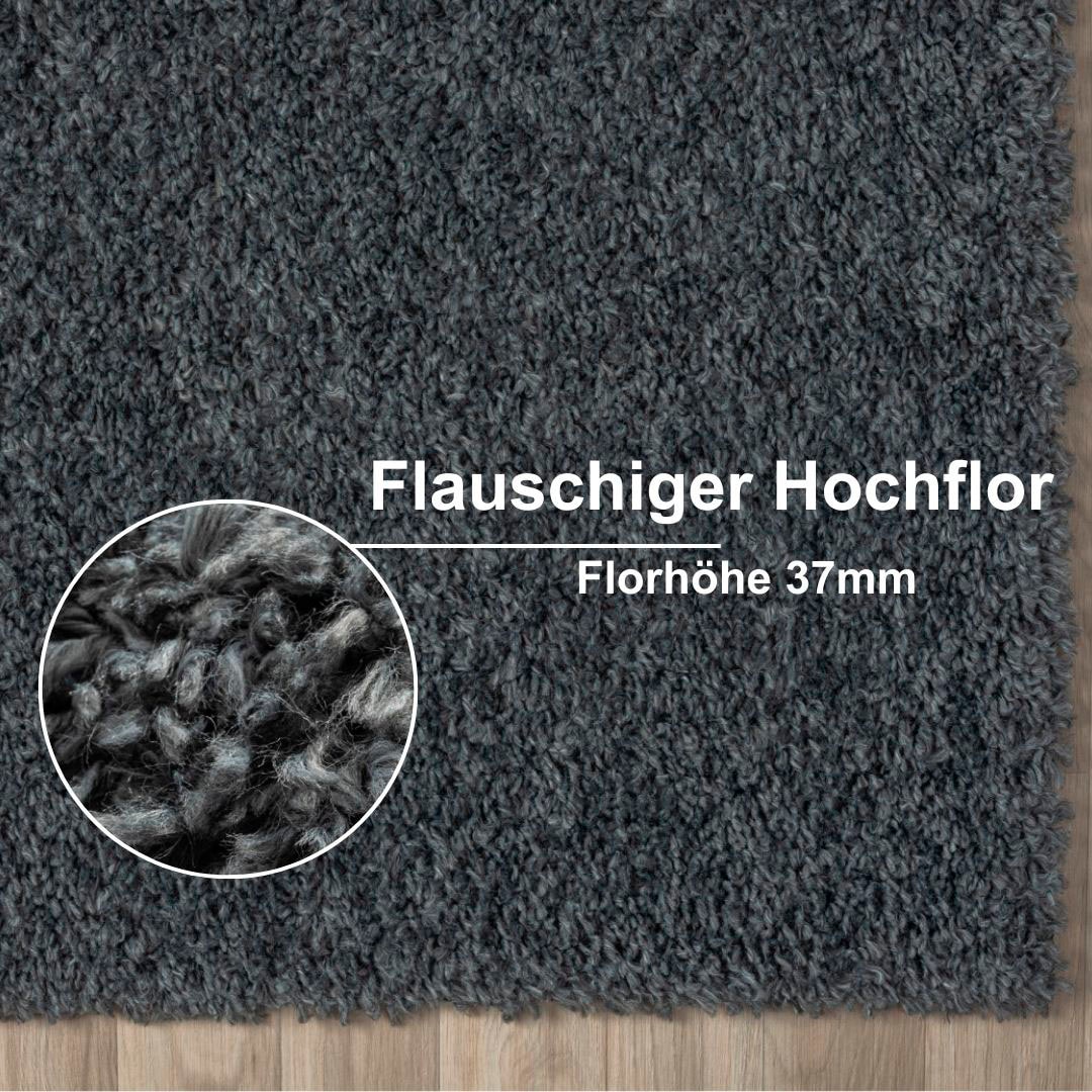 GOODproduct Hochflor-Bettumrandung »Banji« Höhe 37 mm 3 tlg. Uni Farben, weich und flauschig, auch als Läufer & in rund erhältlich