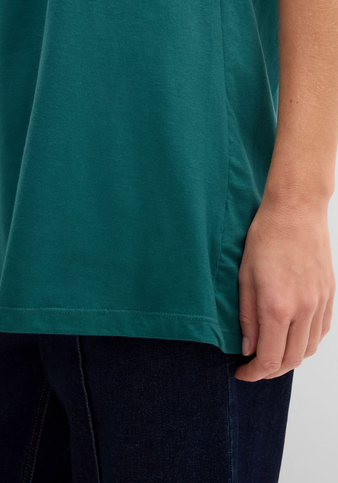 bonprix Top long »Long-Top« avec détail élégant plissé, coupe ample, coton pur