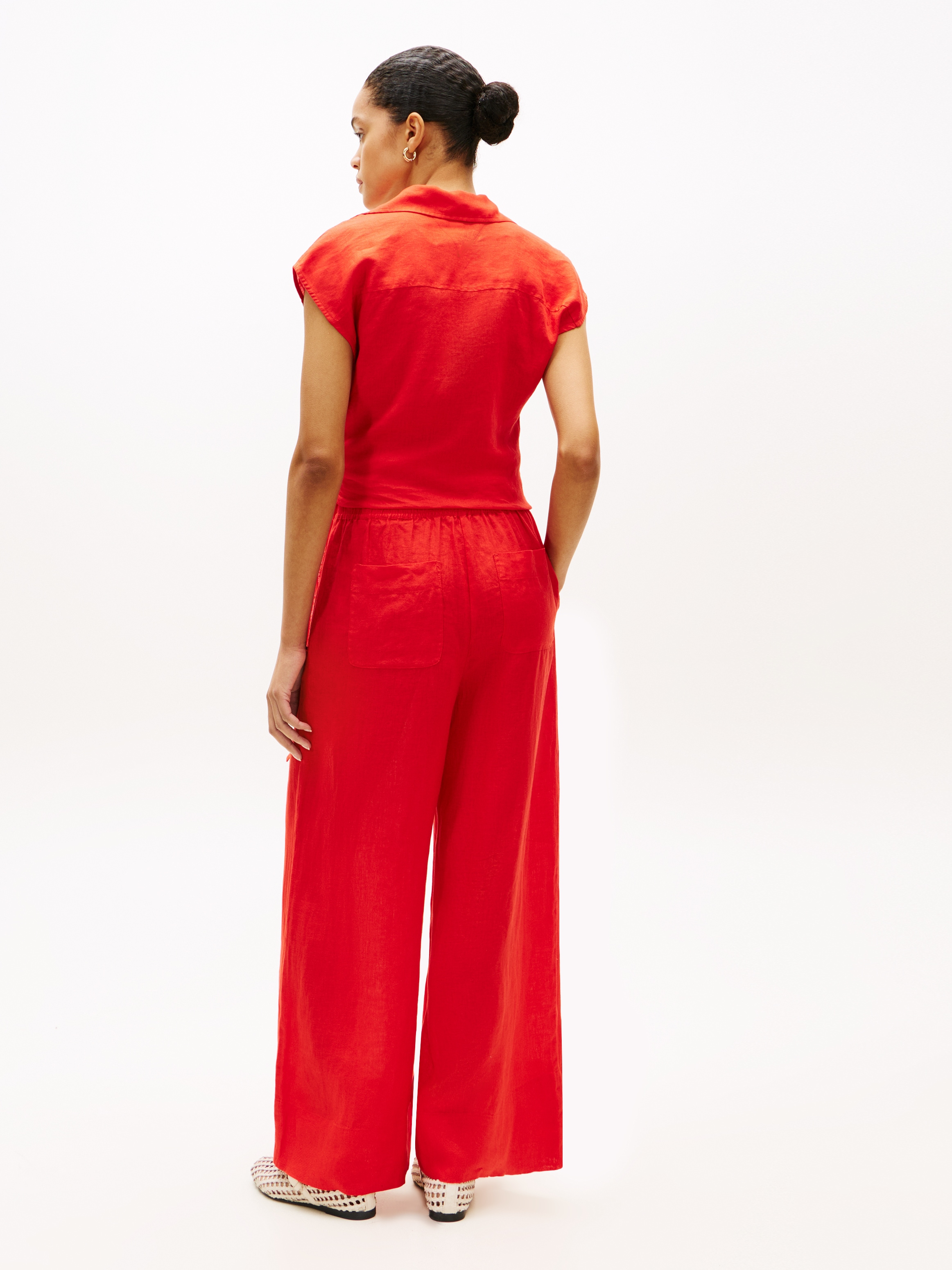 Tommy Hilfiger Culotte »ESS LINEN PULL ON PANTS«  mit Bügelfalten