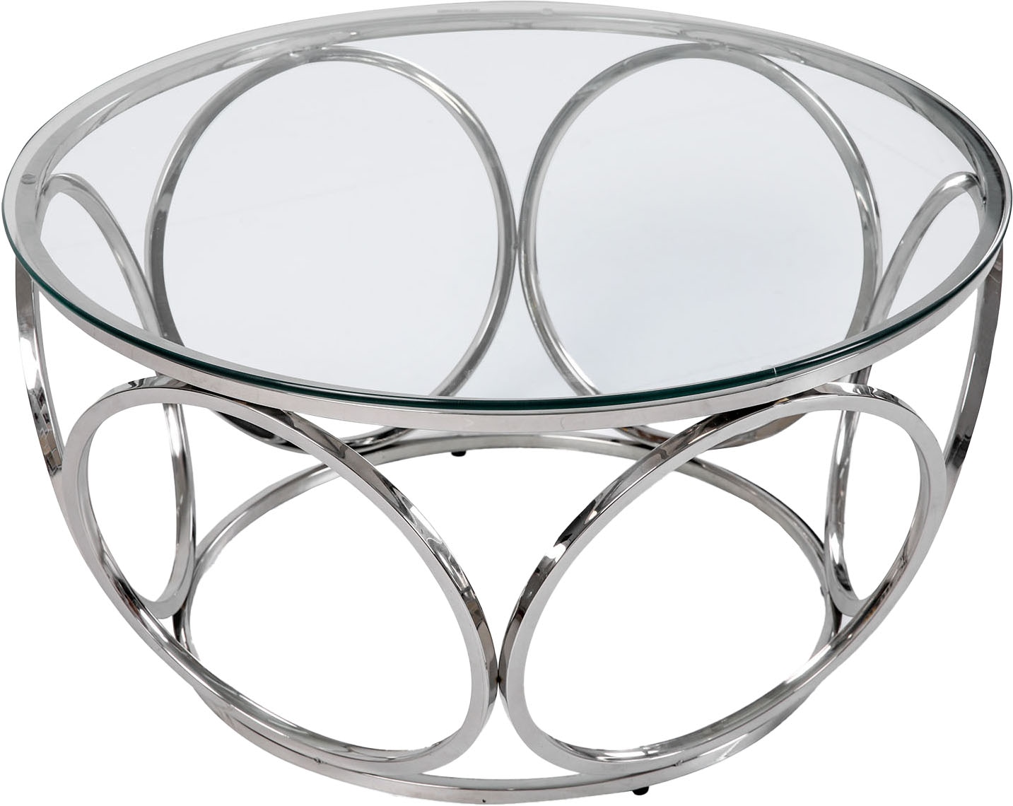 SalesFever Table basse »Couchtisch im eleganten Stil« mit Design-Gestell aus Stainless Steel
