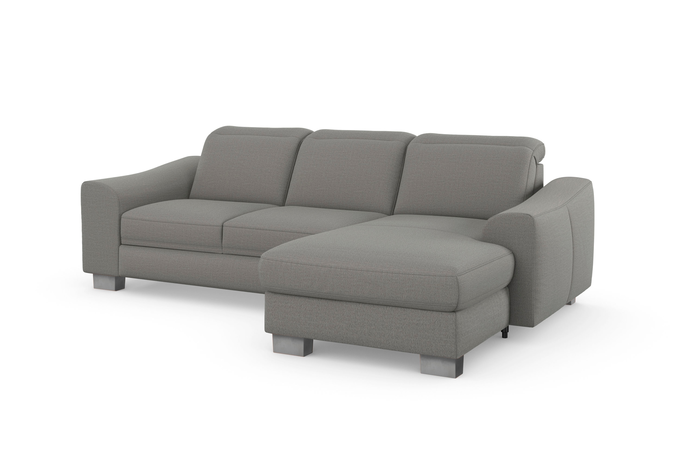 sit&more Ecksofa »Dundee L-Form« mit Federkern und Edelstahlfüssen, wahlweise mit Kopfteilverstellung