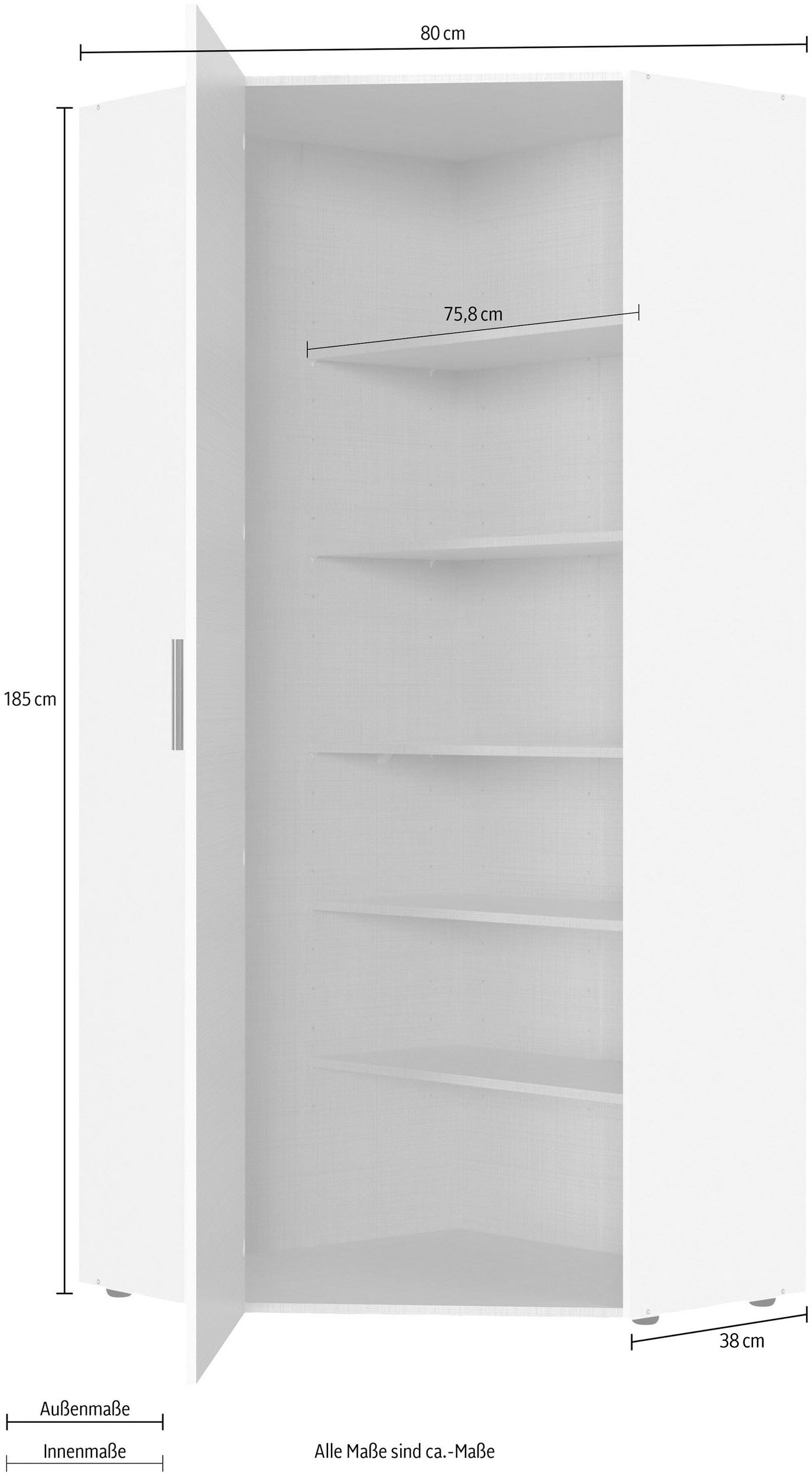 Wimex Armoire d'angle »Münster Ecklösung« Mehrzweckschrank  mit 5 Einlegeböden