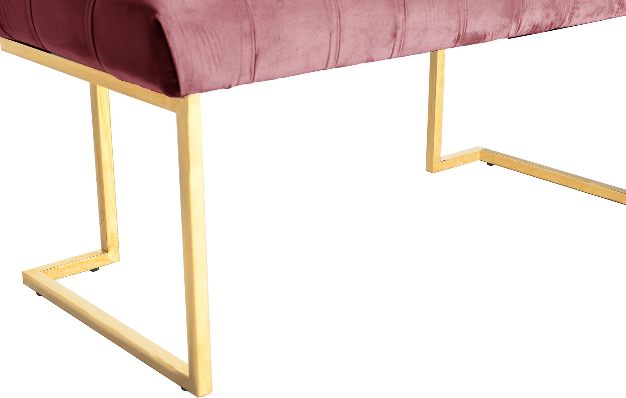 Kayoom Sitzbank »Rarity 225, Edler Touch durch goldenes Gestell« 1 Stk. tlg. eckig, samtweich, gesteppt, mit Zierknöpfen, Edelstahlgestell