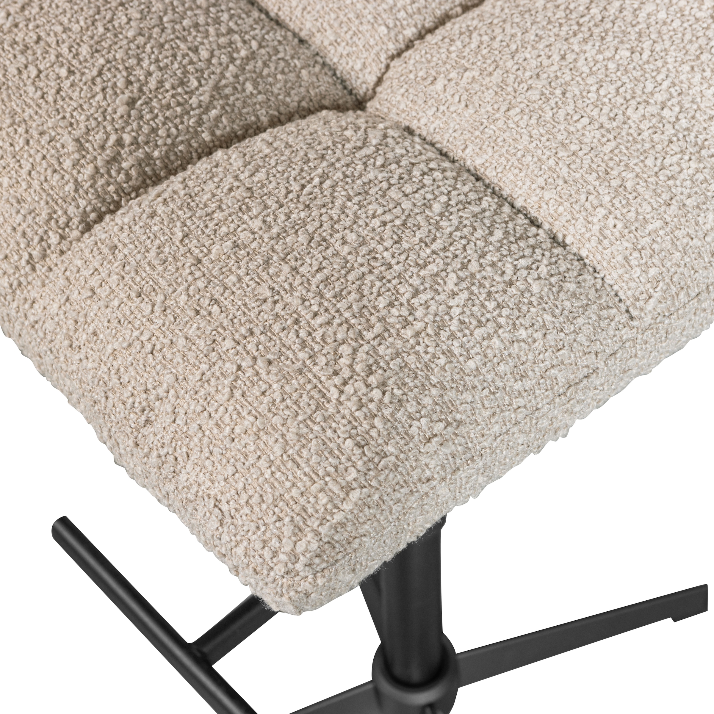 WOOOD Tabouret de bar »Vinny mit Bouclé-Bezug höhenverstellbar, B 44 x T 58 x H 114 cm« Ensemble, 2 cuis tlg. Hauteur d'assise de 60 à 80 cm, capacité 100 kg, mécanisme pivotant