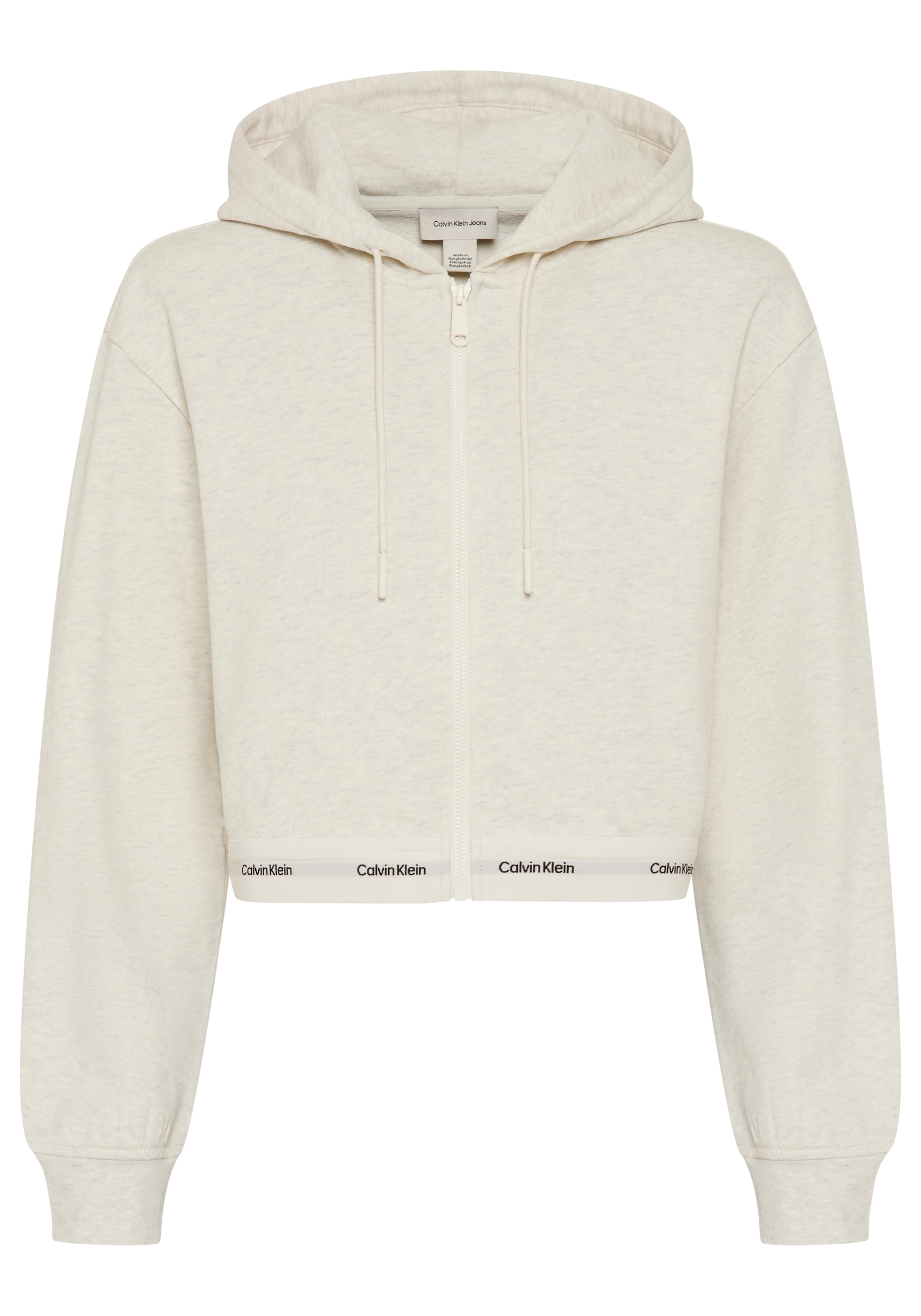 Calvin Klein Jeans Sweat à capuche »LOGO WAIST CROPPED« avec capuche, coupe courte, logo sur la ceinture