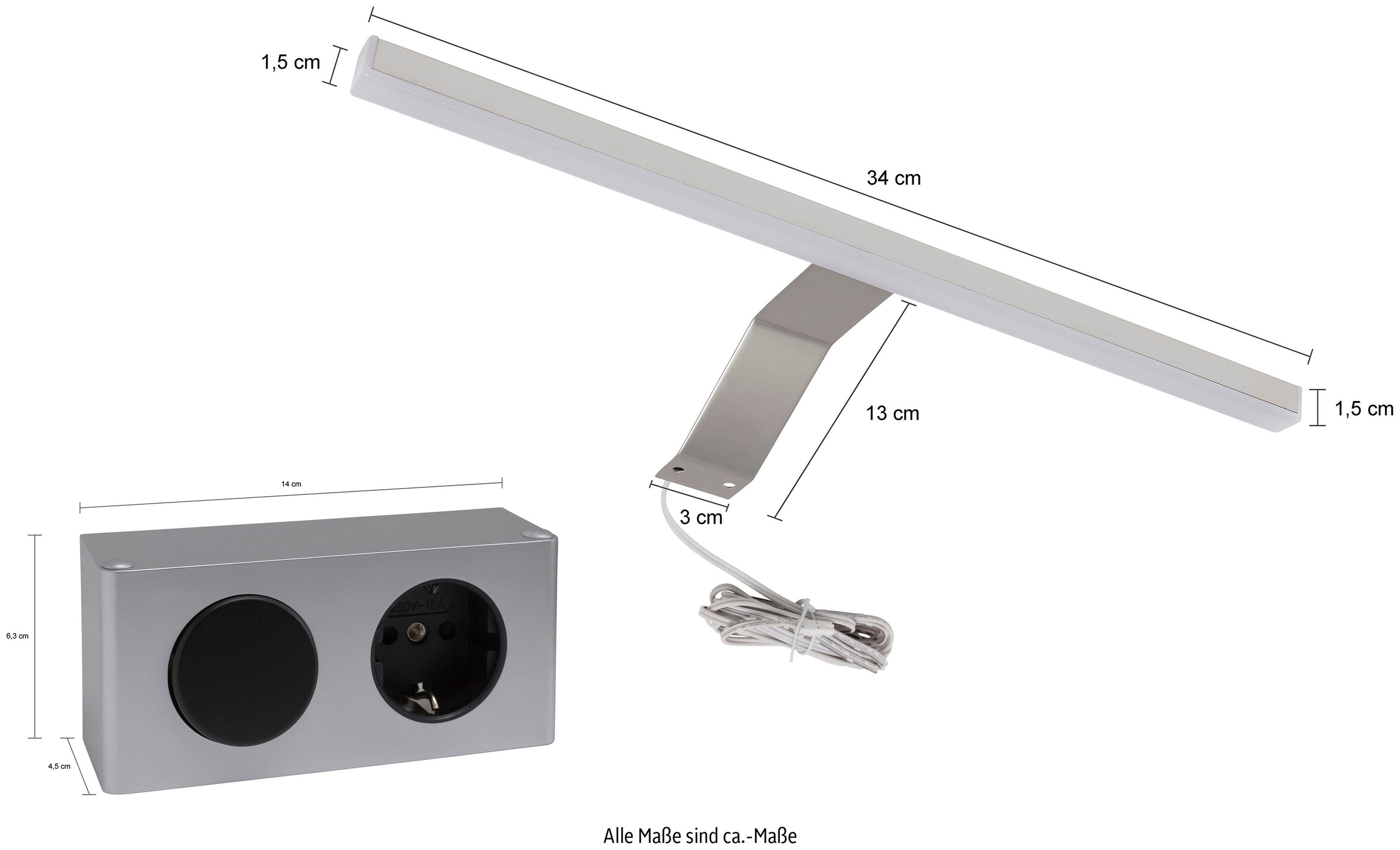 Home affaire Badmöbel-Set »Malmö, 2 teilig, inklusive LED Beleuchtung, bestehend aus:« 2 Stk. tlg.
