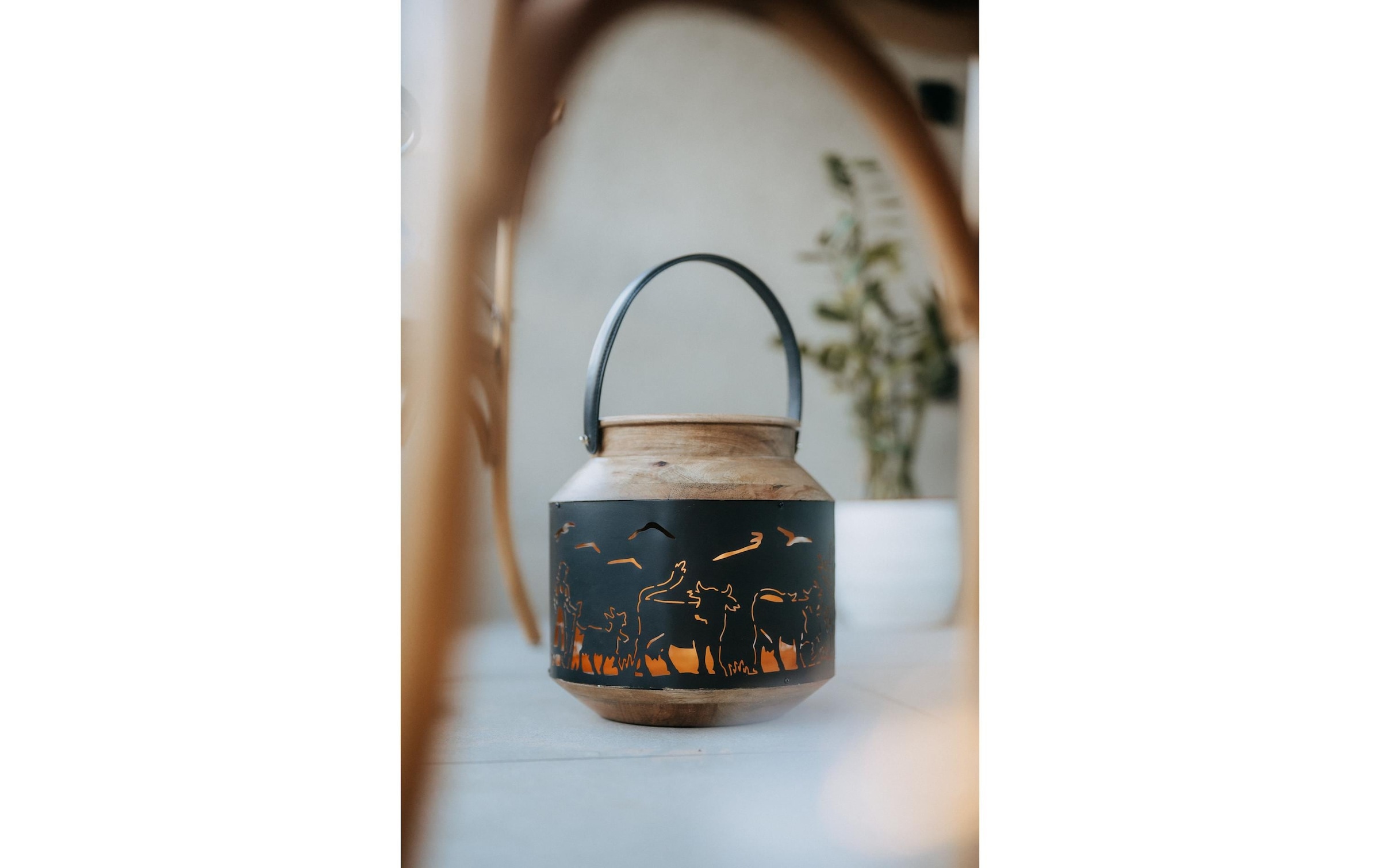 Kadastar Kerzenlaterne »Alpaufzug Familie« Laterne Scherenschnitt