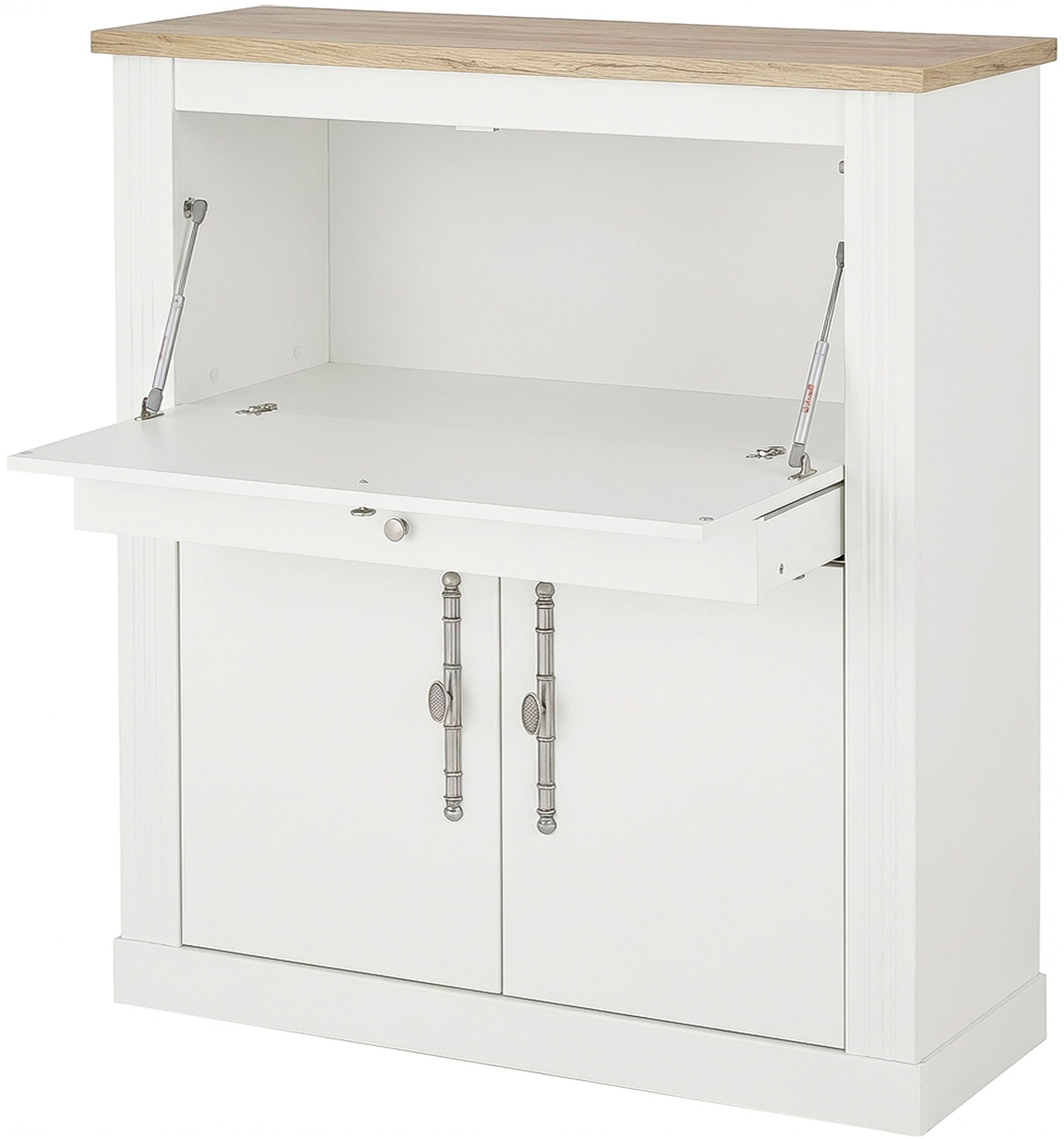 GOODproduct Secrétaire »Westminster, PC-Schrank mit klappbarer Tischplatte, Schreibtisch« Bureau home office, compartiment moniteur/ordinateur portable, avec canal pour câbles