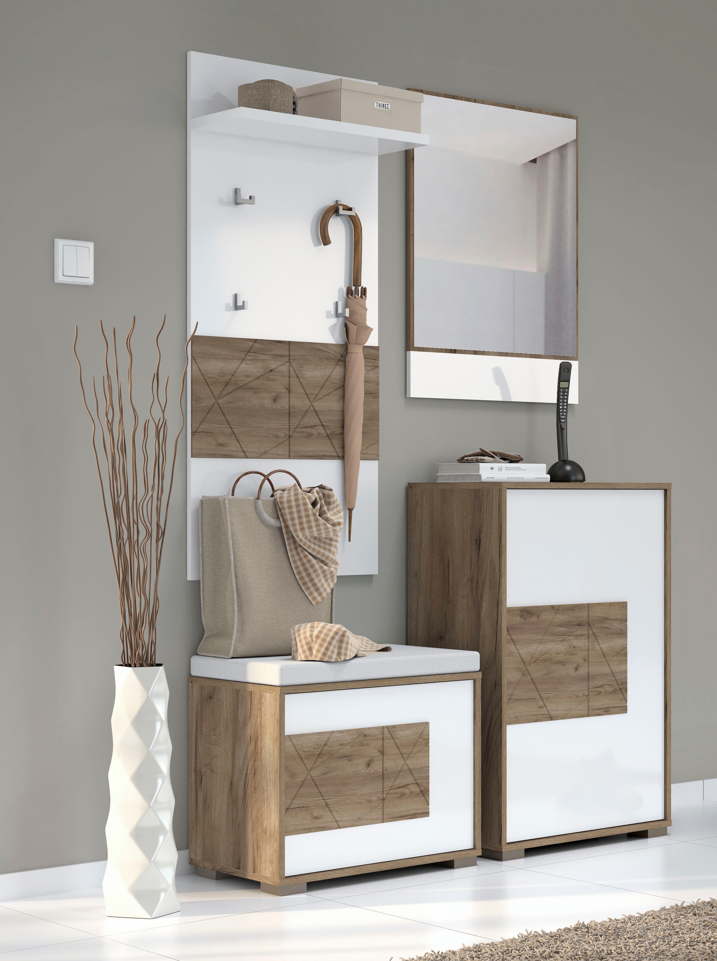 GOODproduct Garderobenpaneel »Stela« hochwertig UV lackiert, Breite 59 cm