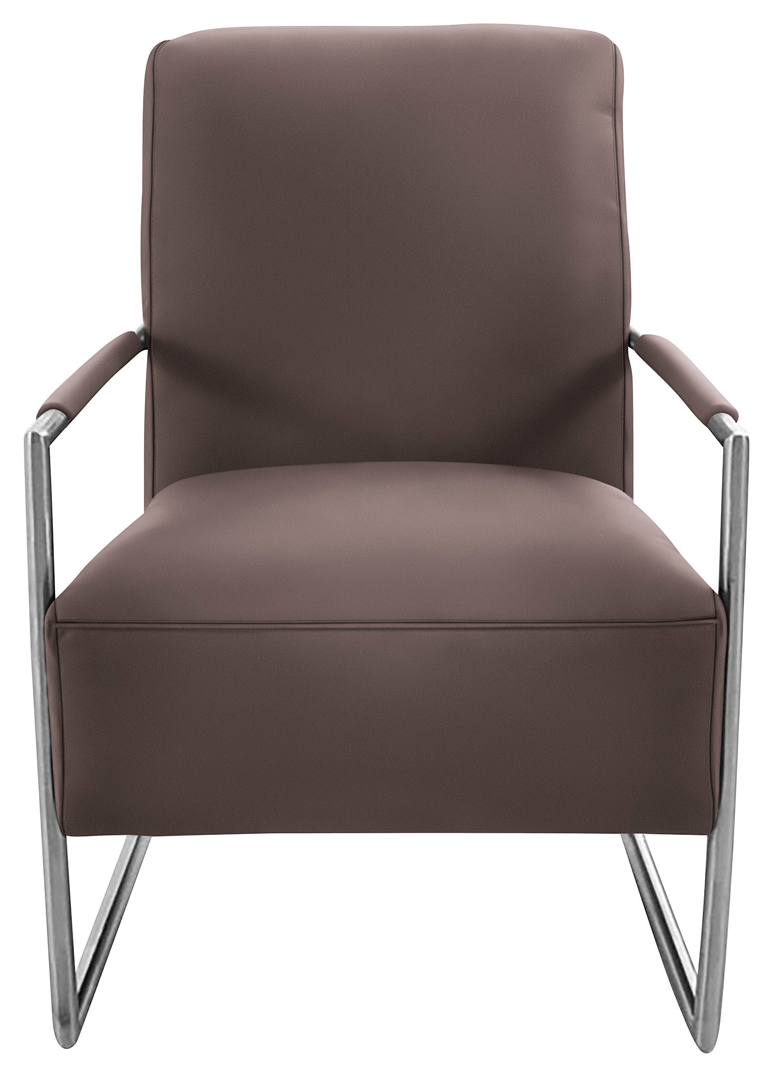 K+W Komfort & Wohnen Fauteuil de cocktail avec accoudoirs recouverts, structure métal aspect inox