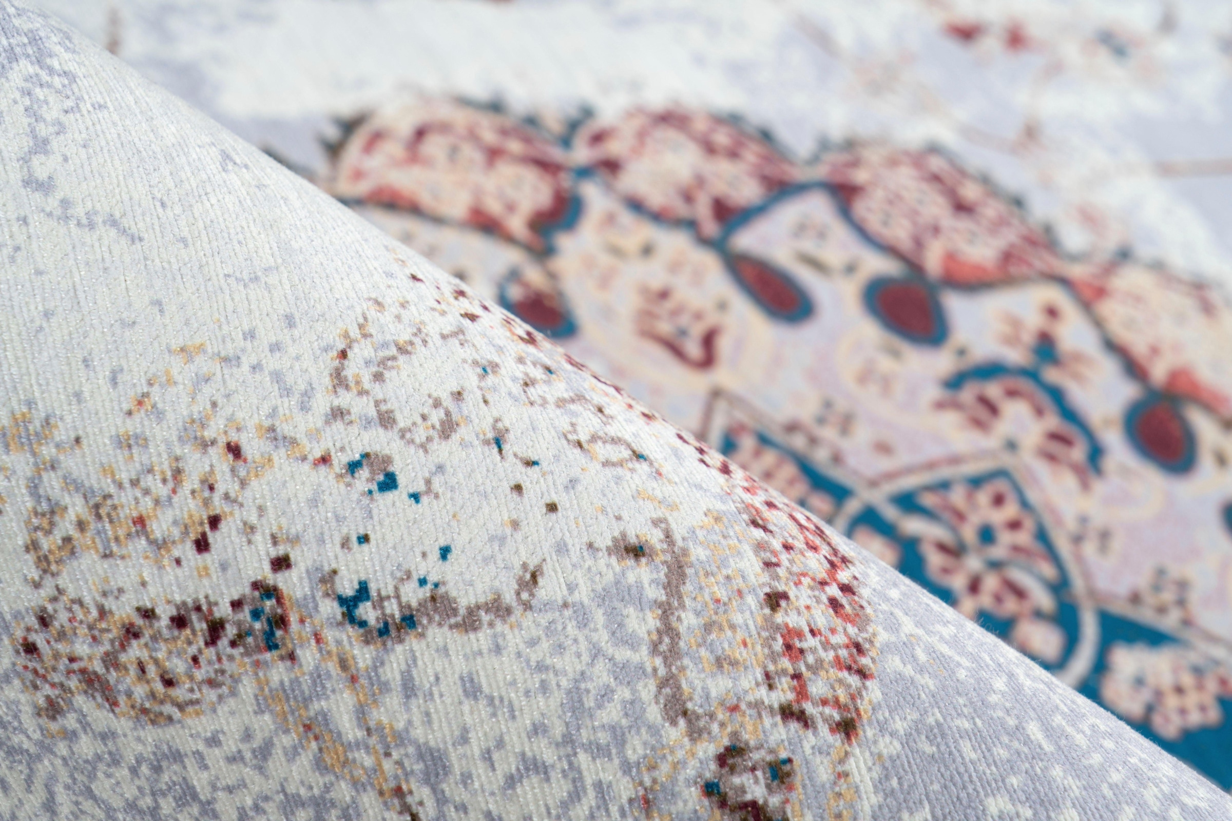 my home Teppich »Rosio« rechteckig 6 mm Höhe Vintage Design, Orient-Design, Flachgewebe, Teppich mit Bordüre