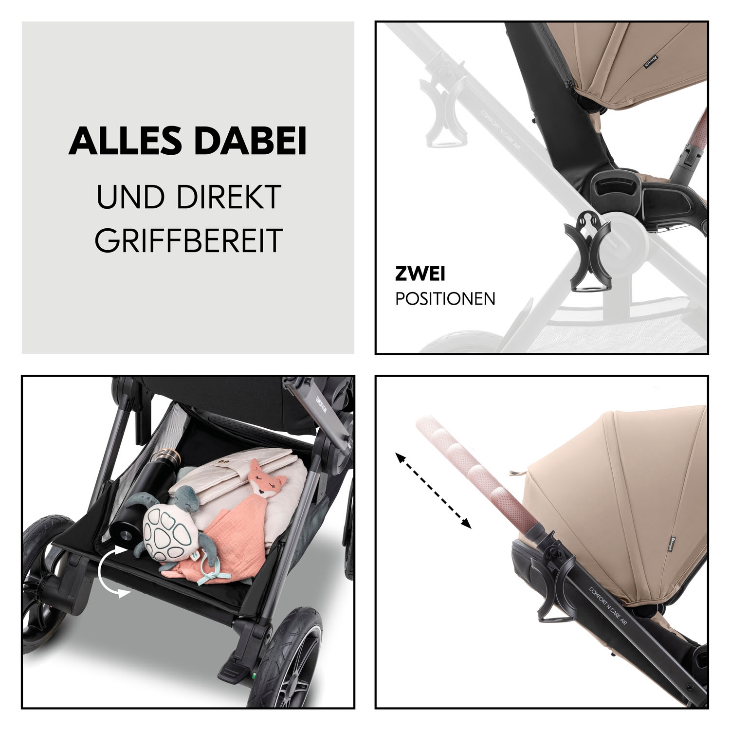 Hauck Kombi-Kinderwagen »Comfort N Care Air« 22 kg Belastbarkeit bis 22 kg