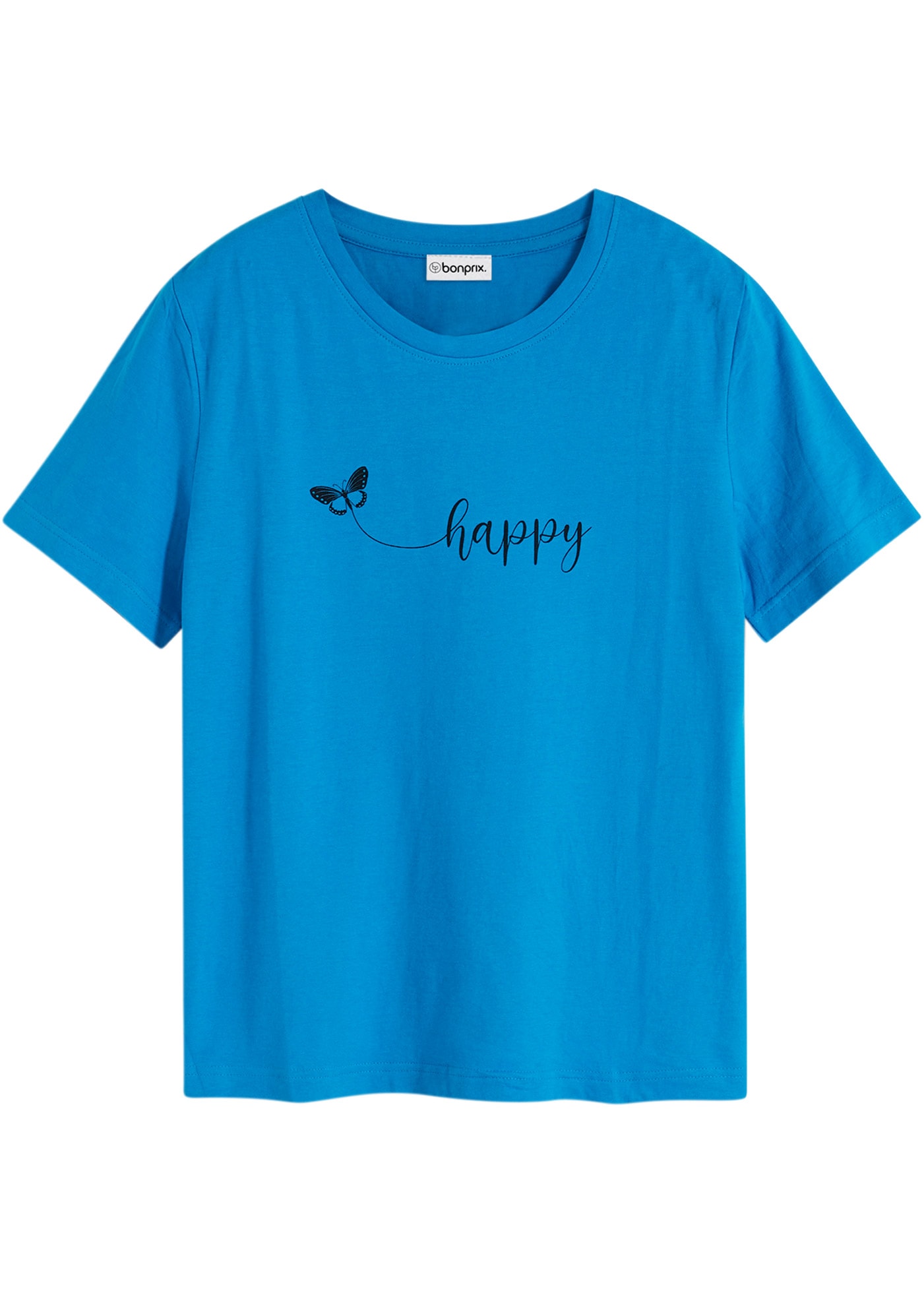 bonprix T-shirt »T-Shirt aus reiner Baumwolle« bequeme Passform, Kurzarm, mit Rundhalsausschnitt