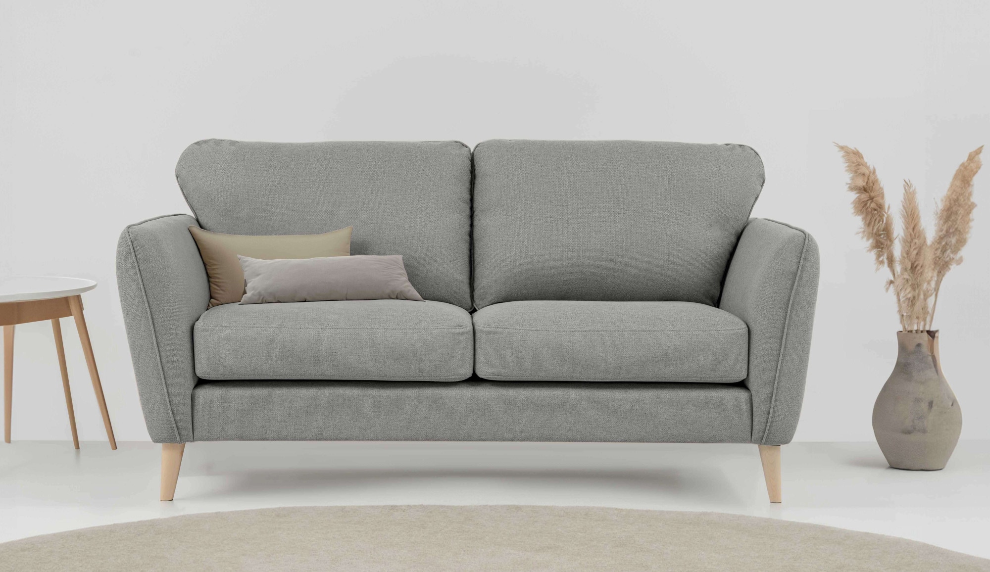 Home affaire 2-Sitzer »MARSEILLE Kompaktsofa 170 cm, Cord, Flachgewebe, Struktur, Webstoff« Massivholzbeine Eiche, Landhausstil, Wellenunterfederung