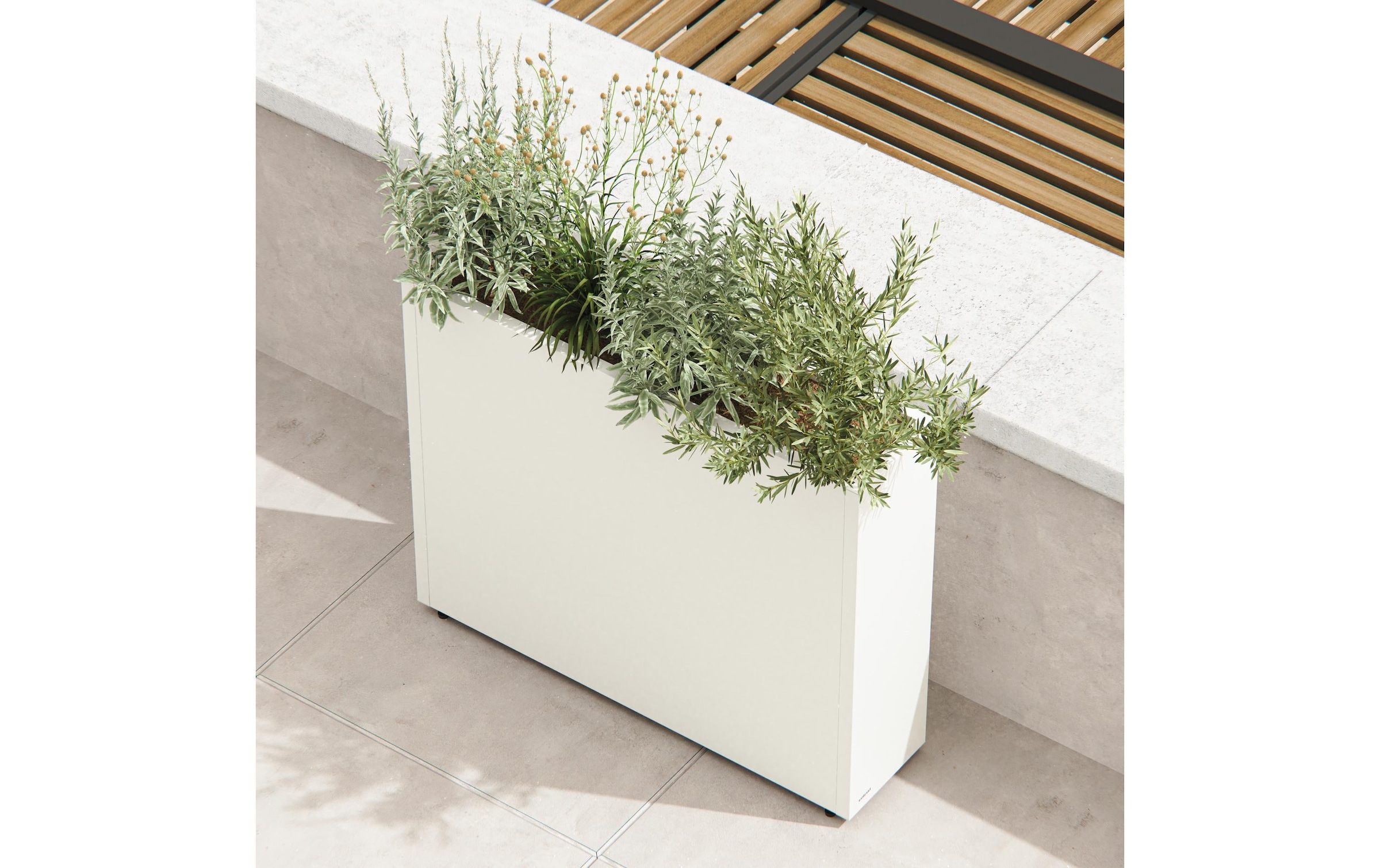 Herstera Garden Bac à plantes »Raumteiler 25 Moon White«