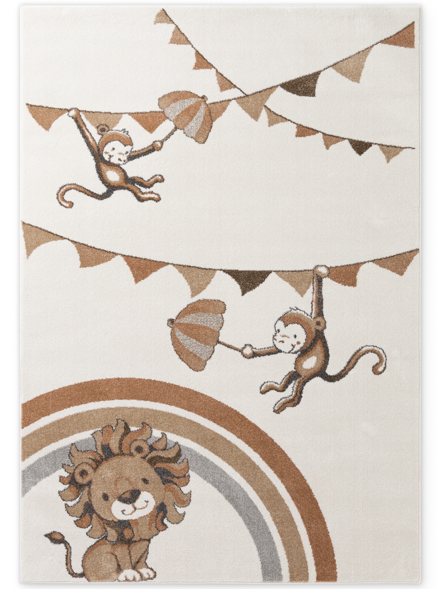 Villeroy & Boch Tapis pour enfants »Roar like a Lion Rainbow Party Teppich« Rectangulaire 9 mm Höhe Spielteppich weich, Kinderzimmer, Boho Kids Spielunterlage, Tieremotiv