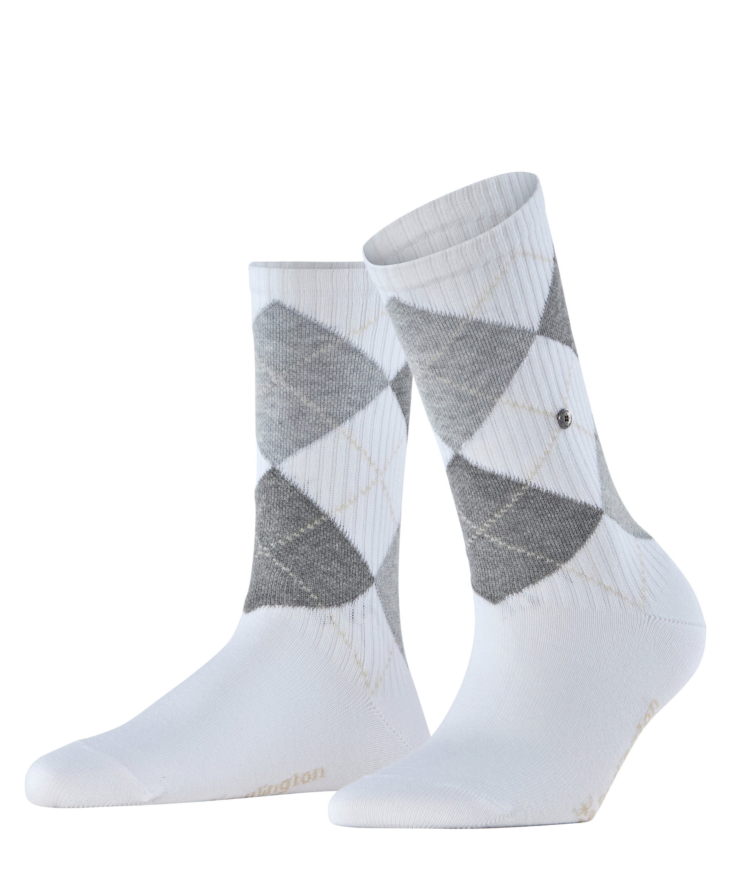 Burlington Chaussettes »Rib Courtside« taille unique 40-46, motif argyle, fine structure côtelée