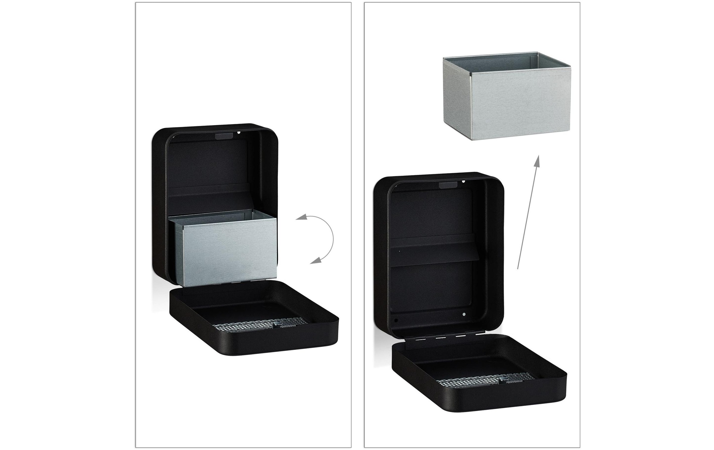 relaxdays Cendrier »für aussen Schwarz/Silber« 1 Behälter