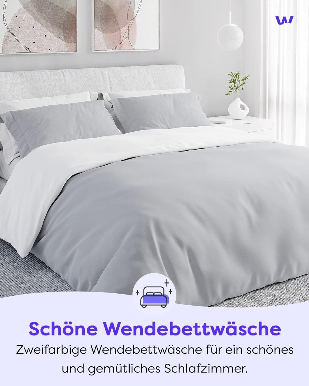 Wolkenfeld Linge de lit »Allergiker Bettwäsche, unfassbar weich« 2 cuis 135x200 cm, 155x220 & Übergrössen I inkl. Kissenbezüge 80x80 I 2-farbig