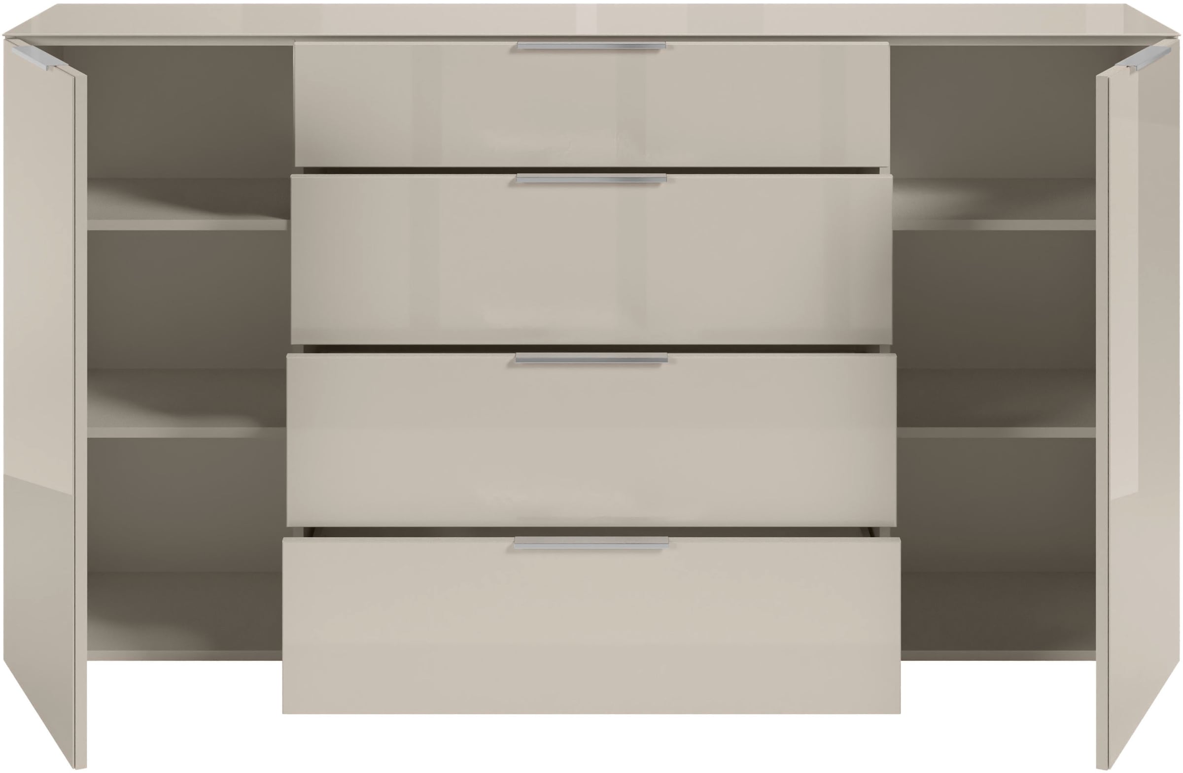 HBZ Kommode »Santorin, BxHxT 180x99x40 cm« 1 Stk. tlg. Breite 180cm, Softclose für Türen und Schubkästen, Melaminbeschichtung