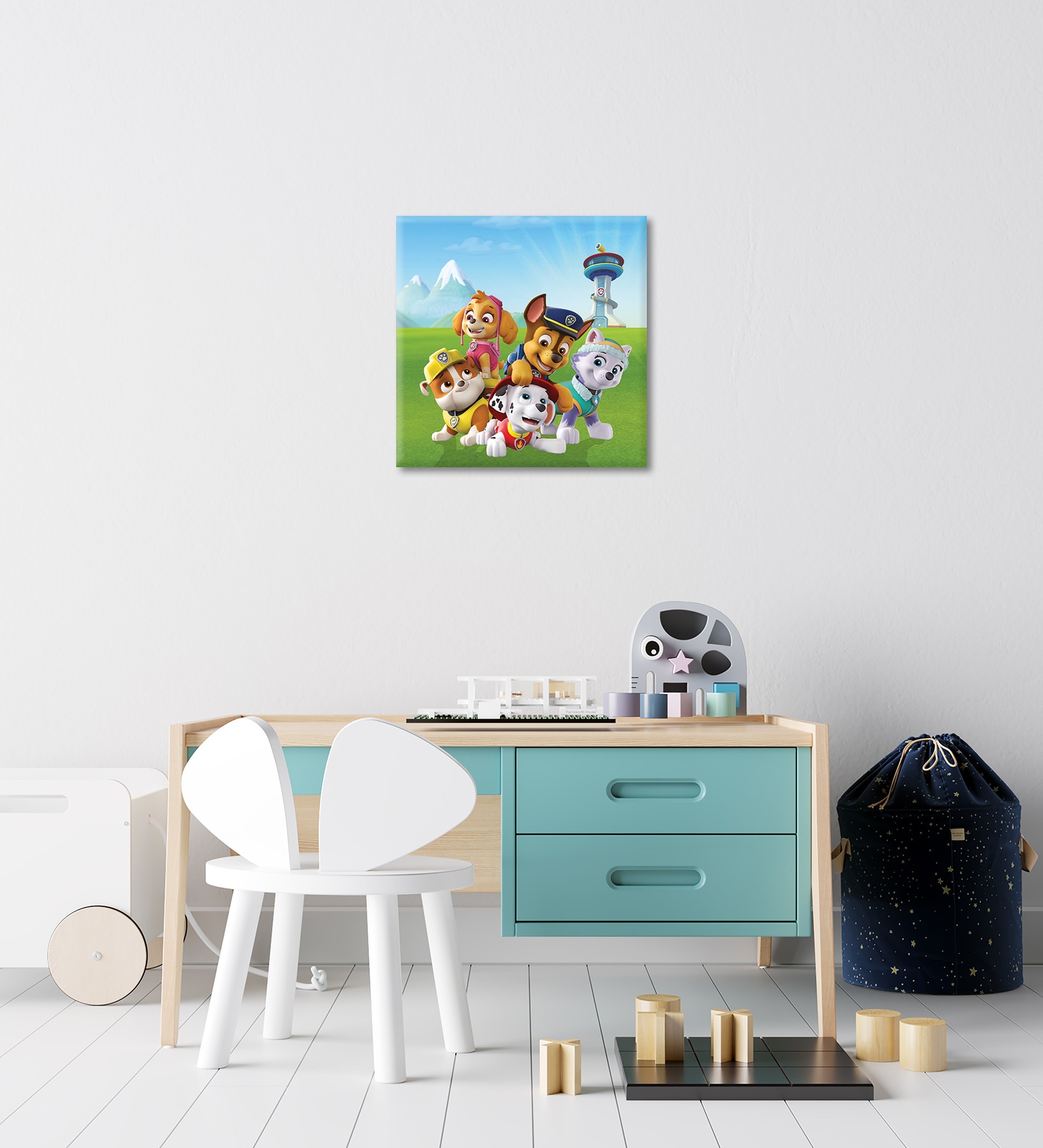 Bönninghoff Tableau sur toile »Wandbild PAW PATROL 35x35 cm – Leinwandbild Keilrahmen Deko modern« Personnages de films 1 cuis tlg. tendu sur châssis