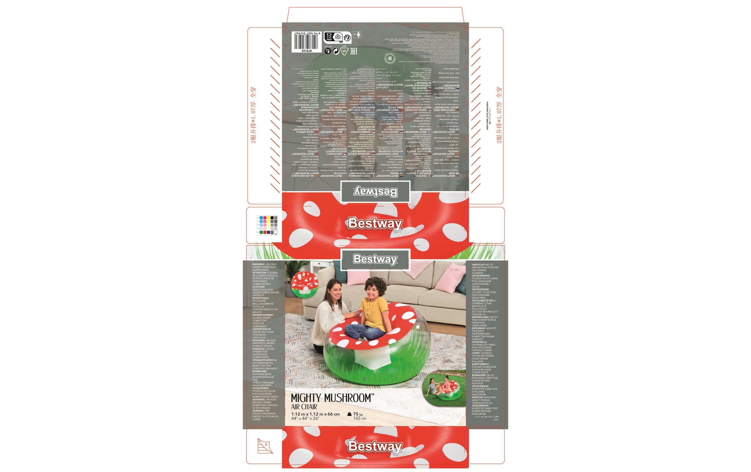 Bestway Fauteuil gonflable »Fliegenpilz 112 x 112 cm«