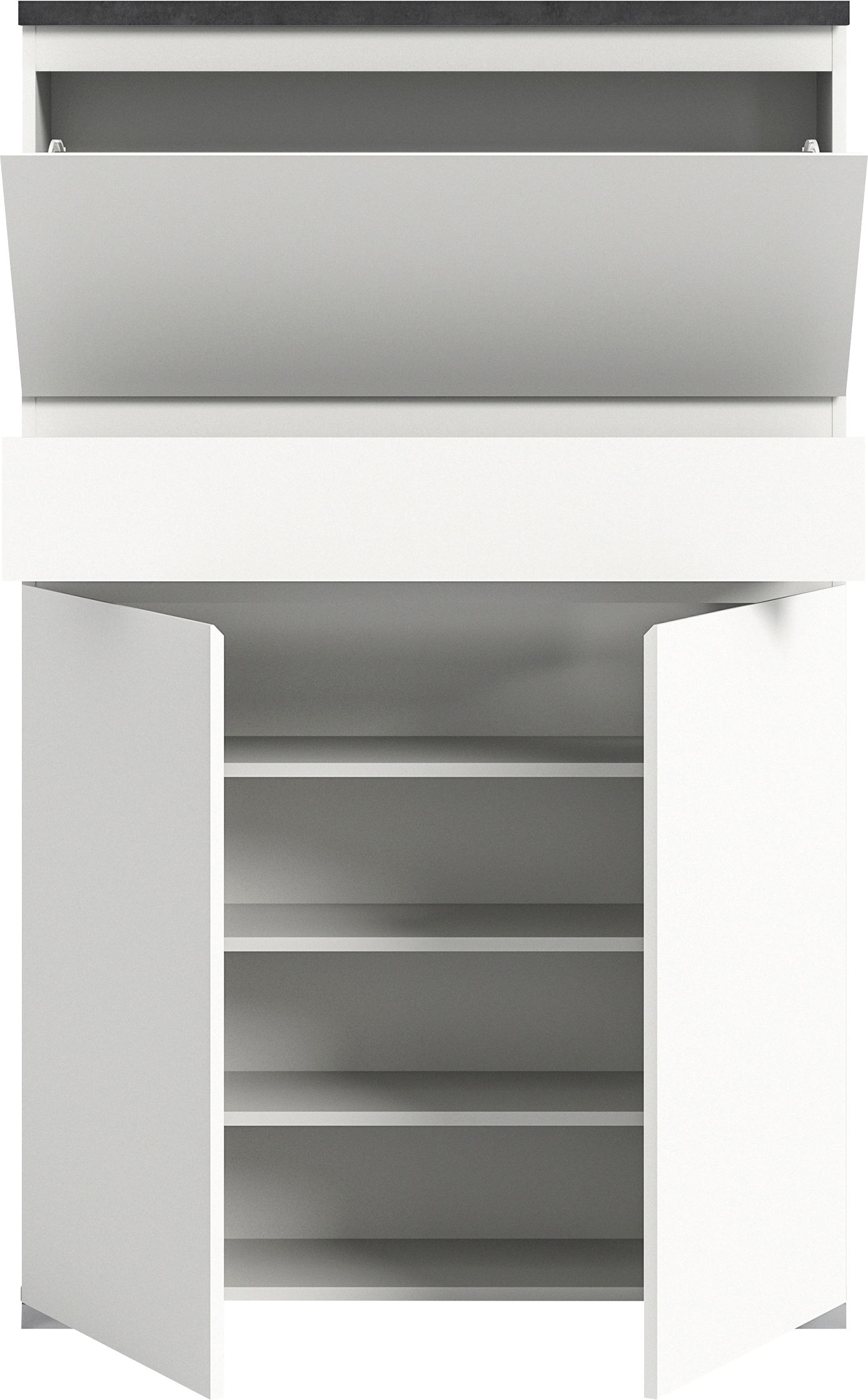 Home affaire Schuhschrank »Skoskap, Tiefe 27cm, 2 Türen, 1 Klappe mit Schuhwalze, 1 Schubkasten« Platz für ca. 16 Schuhpaare, Schuhkipper, Schuhkommode, Schuhregal