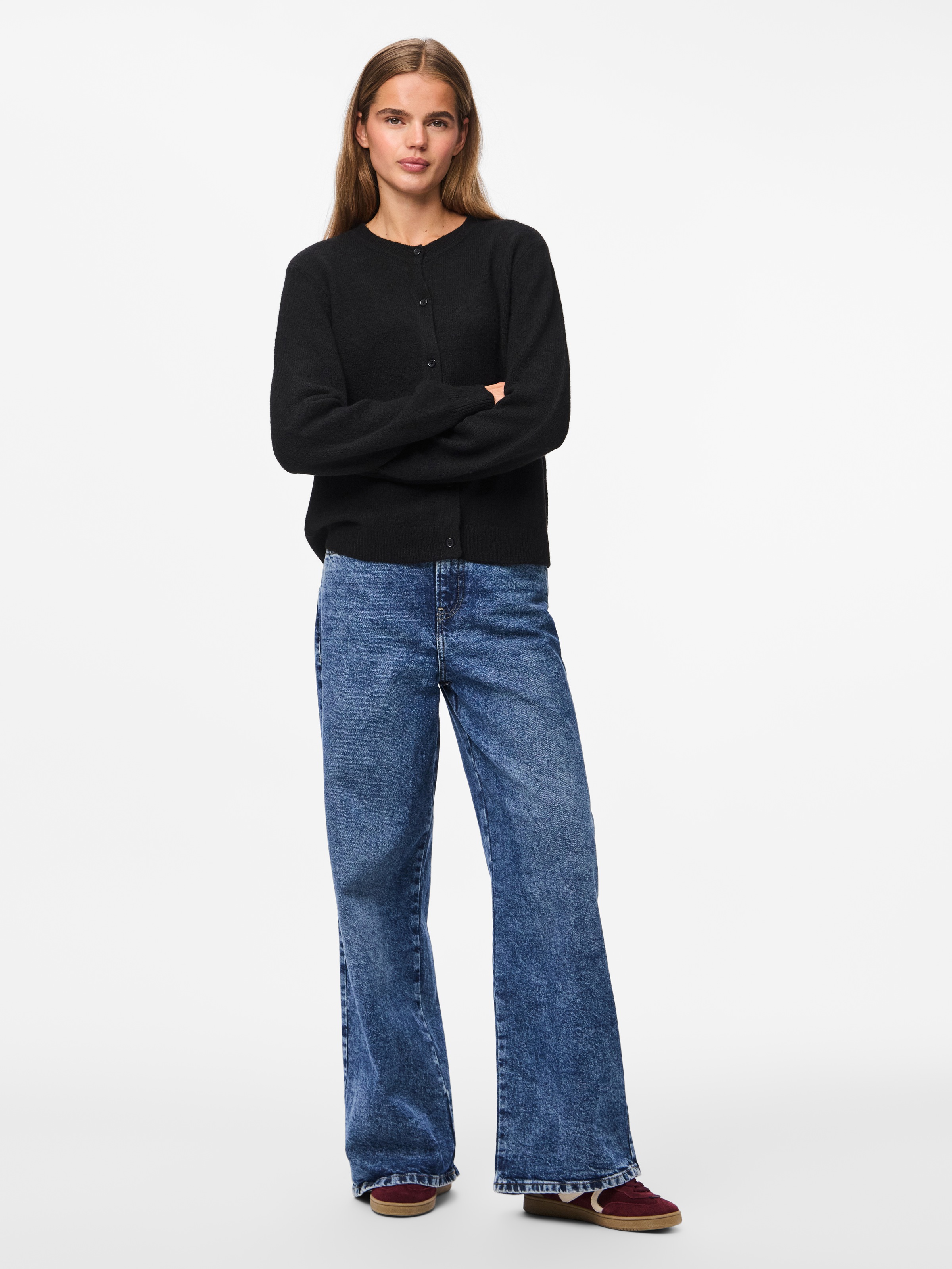 pieces Veste en tricot »PCMALOU LS KNIT CARDIGAN NOOS BC« Materialmix, slim fit