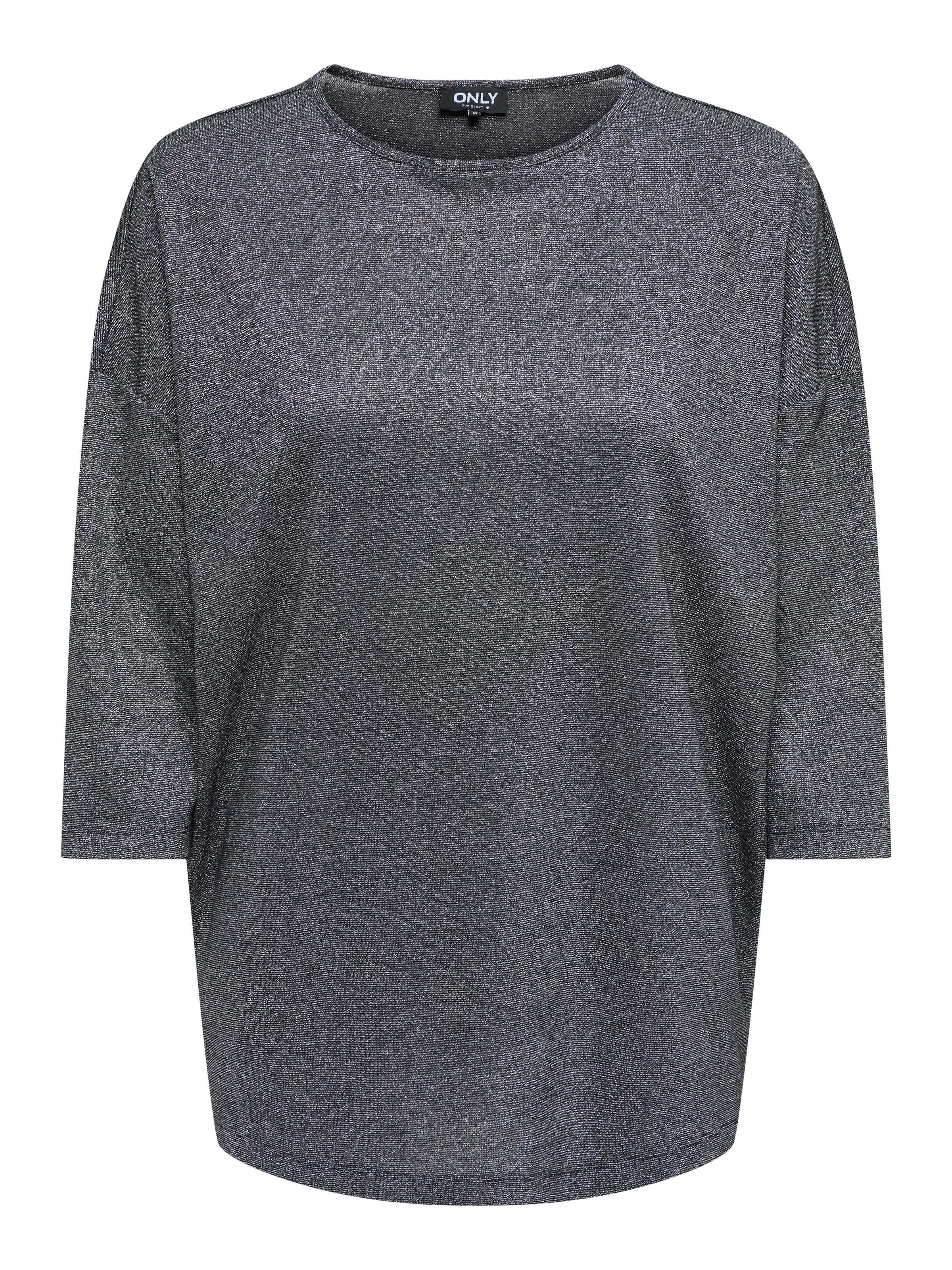 ONLY 3/4-Arm-Shirt »ONLSILVERY GLAMOUR LUREX 3/4 TOP JRS« mit Glitzer-Effekt