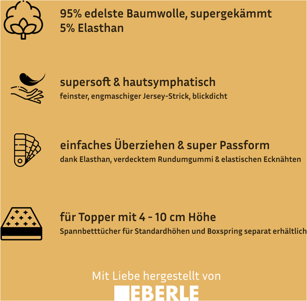 bellana Spannbettlaken »Jersey-Elasthan deluxe in Gr. 90x200, 140x200 oder 180x200, für Topper« aus Baumwolle, für Matratzen bis 10 cm Höhe, Bettlaken, Spannbetttuch