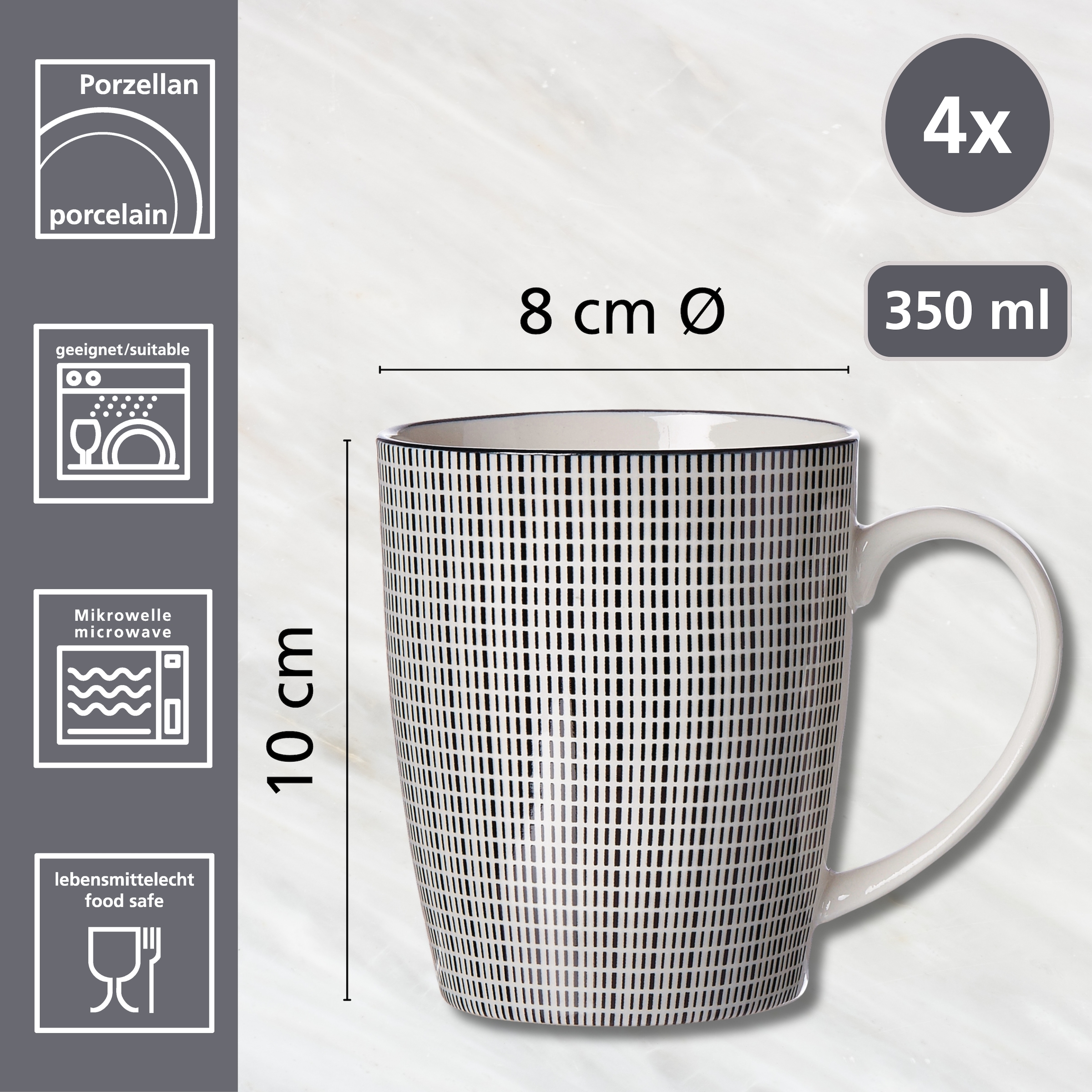 Ritzenhoff & Breker Gobelet »Takeo Stripes« Kaffeebecher, je 350 ml