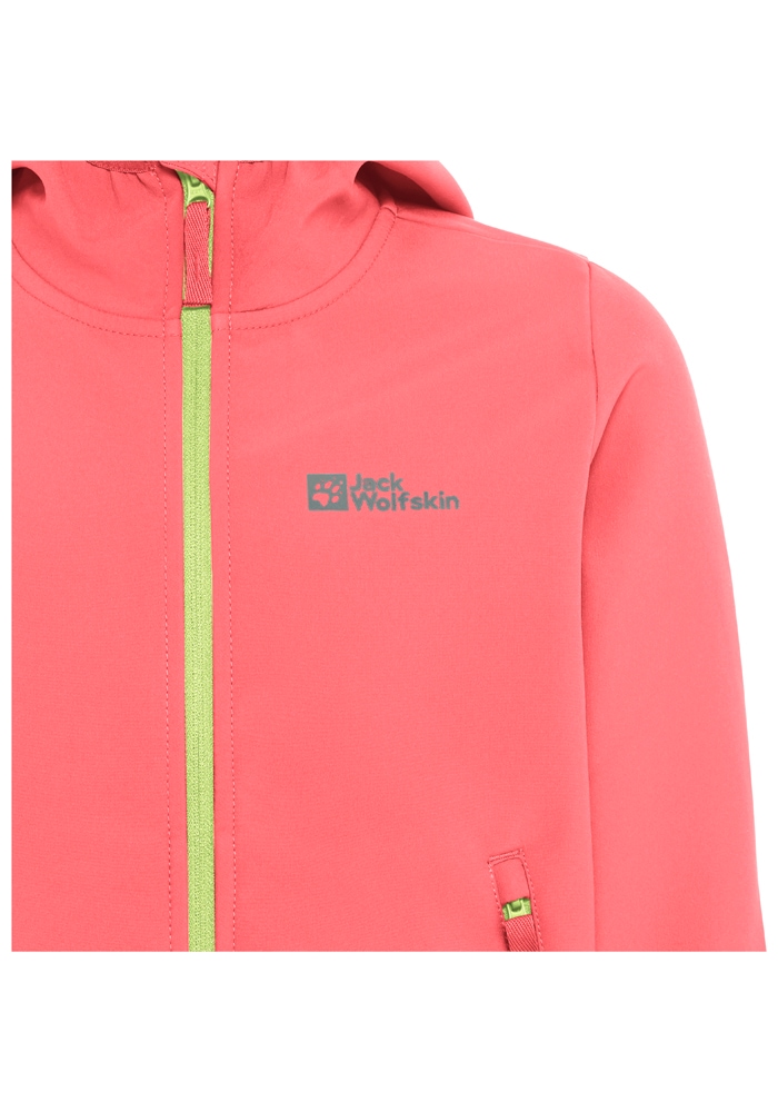 Jack Wolfskin Softshelljacke »FOURWINDS JACKET KIDS« mitKapuze Winddicht, wasserabweisend, atmungsaktiv, Übergangsjacke für Kinder