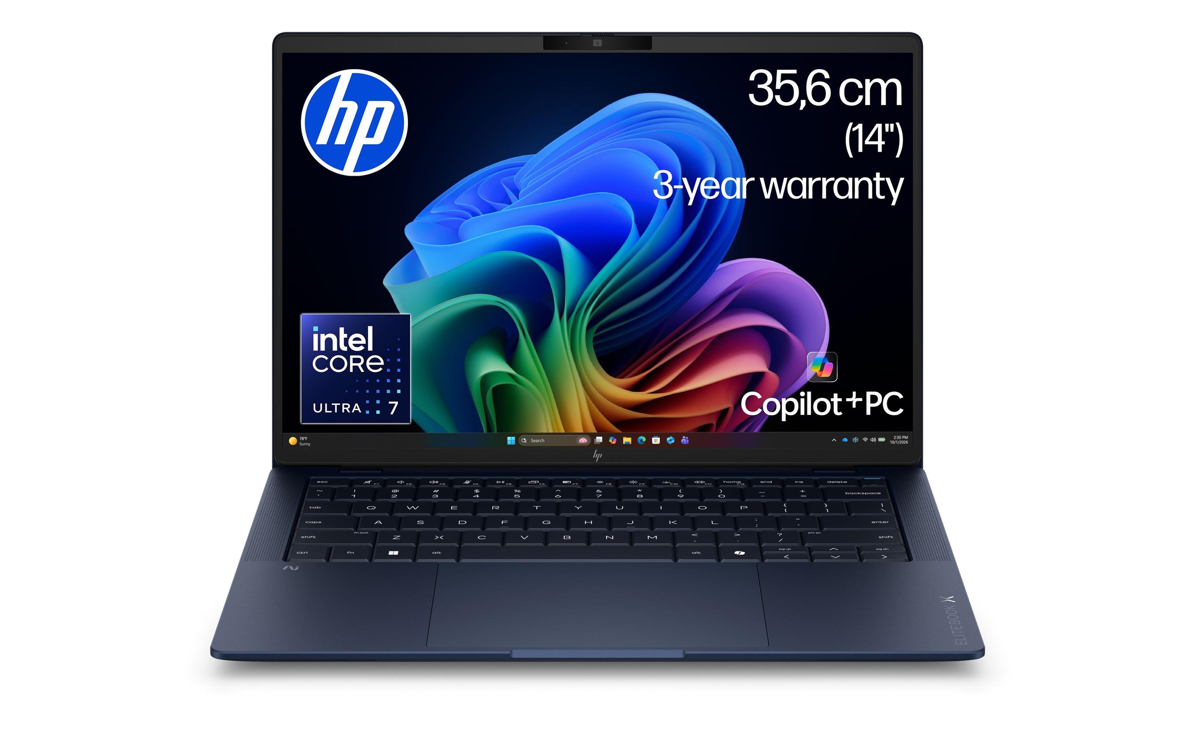 HP Ordinateur portable professionnel »EliteBook X G2i« / 14 ″ Intel Core Ultra 7 NPU intégrée (Neural Processing Unit)