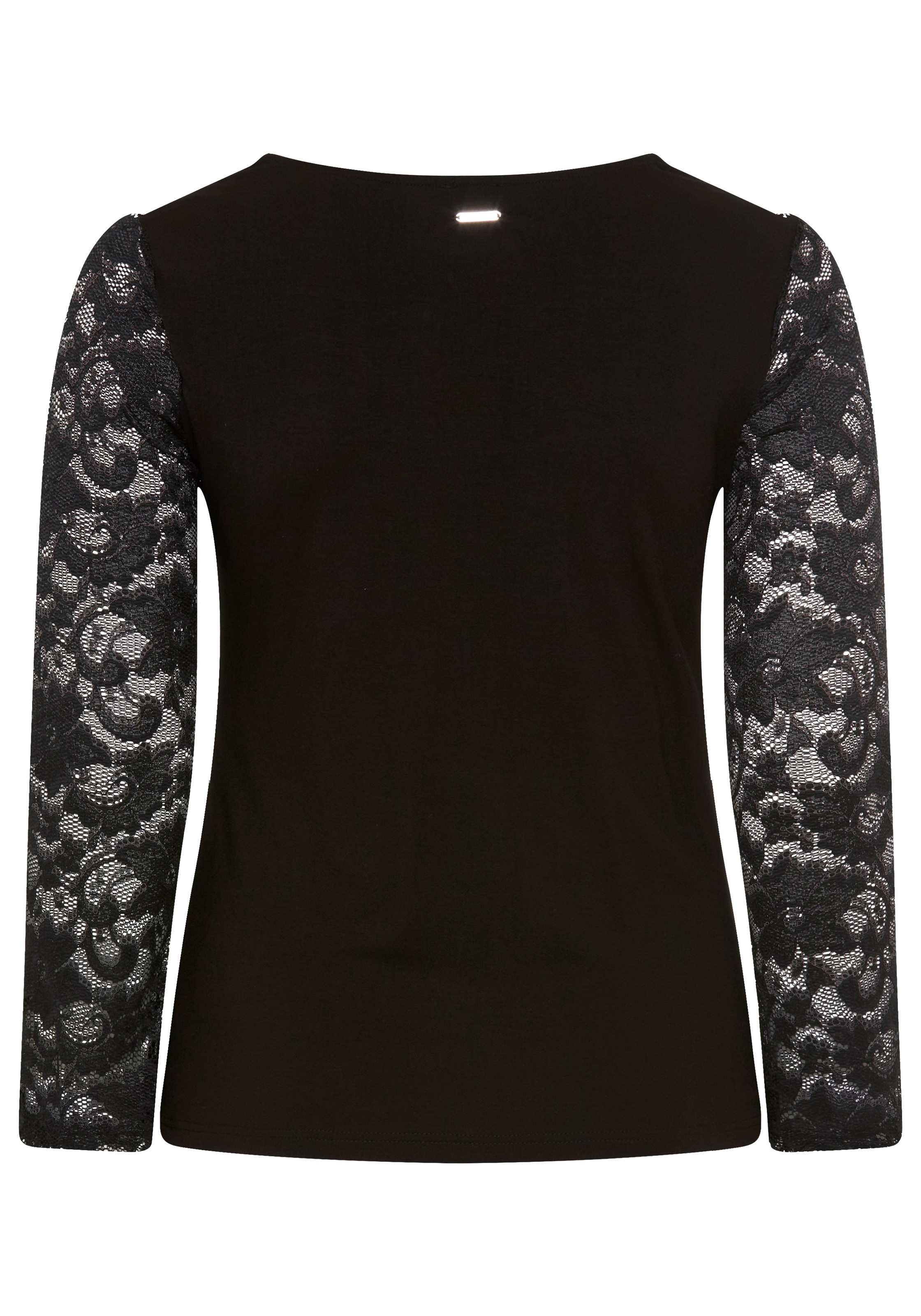 Laura Scott CURVE Spitzenshirt »Grosse Grössen« figurbetonte Passform, V-Ausschnitt, Langarm, hüftlang