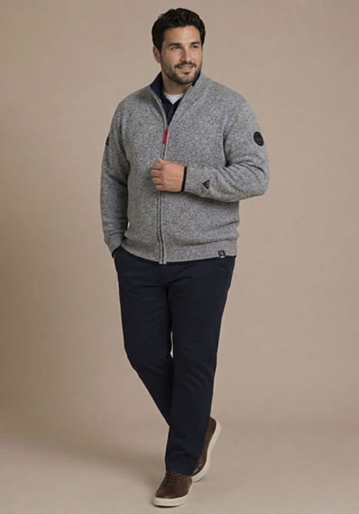 Man's World Plus Strickjacke »auch in Grosse Grössen bis Gr. 7XL« Regular Fit, melierte Optik, mit Stehkragen, mit Reissverschluss