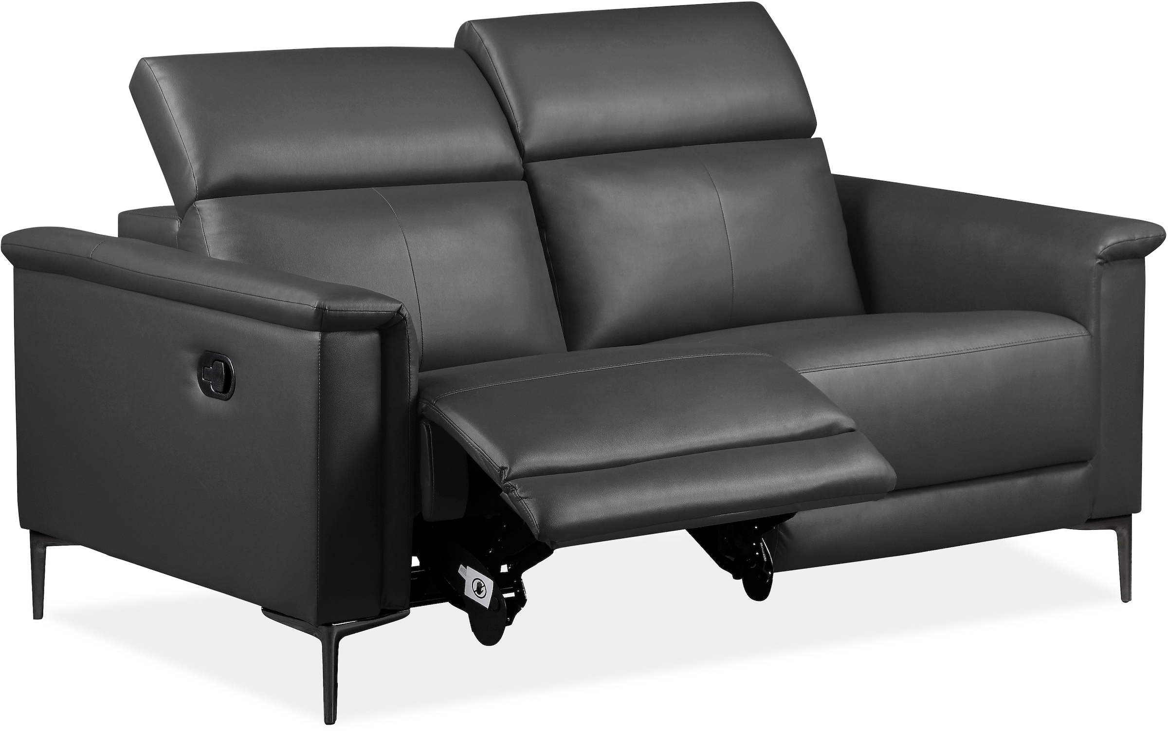 GOODproduct 2-places »LUND,Naturleder, 160 cm, mit Relaxfunktion und Kopfteilverstellung« manuel ou électrique (avec USB-A), ressorts ensachés et réglage de la tête